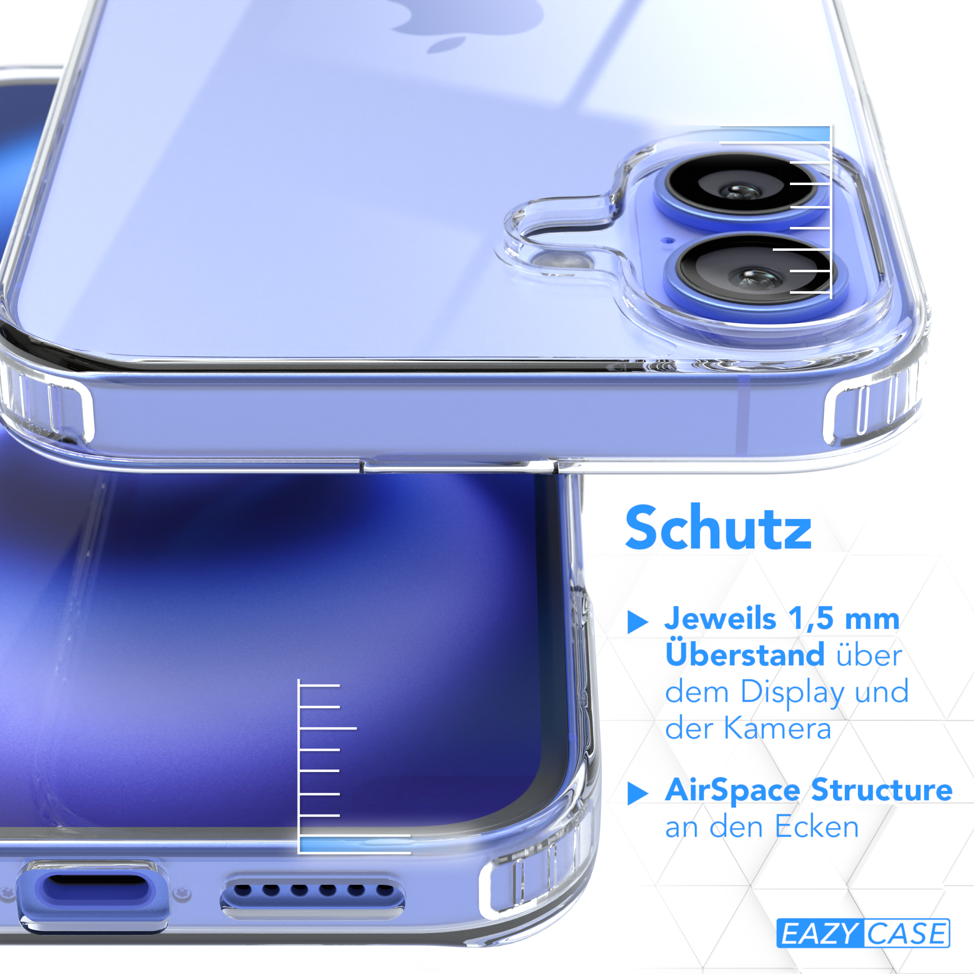 Handyhülle auf einem Telefon. Nahaufnahme. Lila Rahmen. Kamera- und Bildschirmschutz.