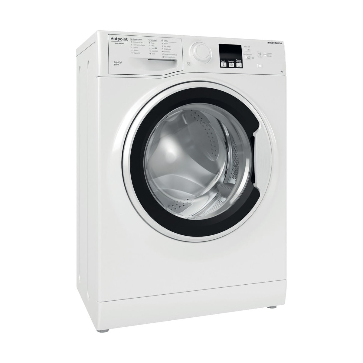 HOTPOINT HOTPOINT LAVATRICE 6KG SLIM INVERTER F 1200GIRI RSSF 624 W IT N LAVATRICE, Caricamento frontale, 6 kg, 16 programmi, Profondità 42,50 cm, Bianco, livello rumorosità centrifuga 80 dB(A), Classe C