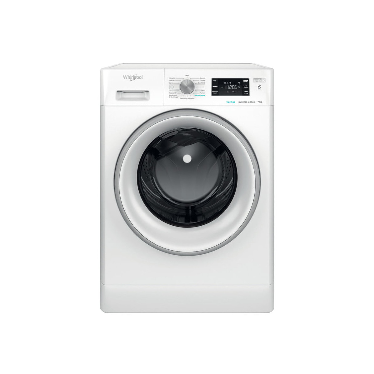 WHIRLPOOL FFB 7469 SV IT Lavatrice, Caricamento frontale, 7 kg, 14 programmi, Profondità 590 mm, Bianco, livello rumorosità centrifuga 79 dB(A), Classe A