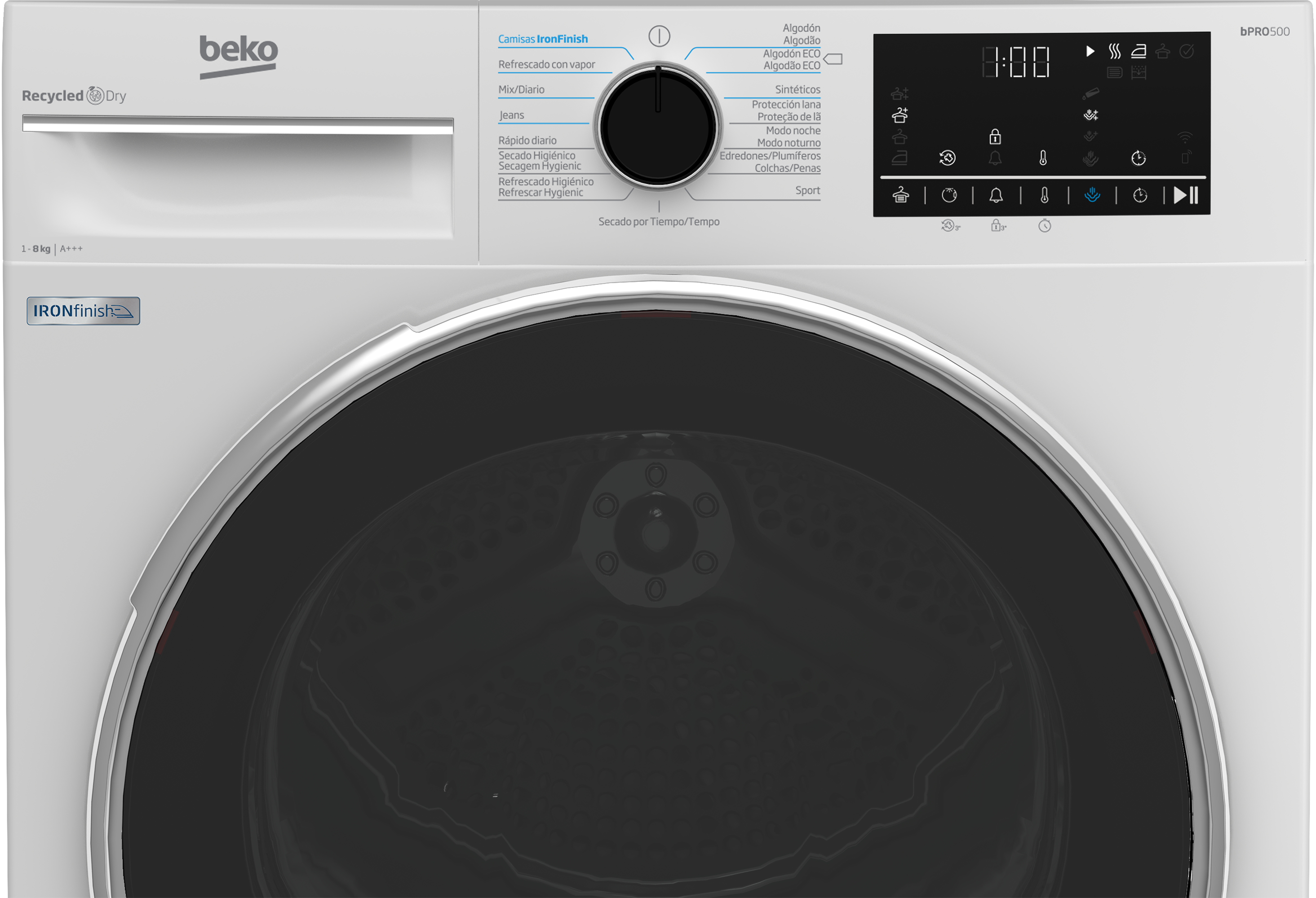 Secadora BEKO B5T42243, Bomba de calor, 8,0 kg, 15 programas, Blanco