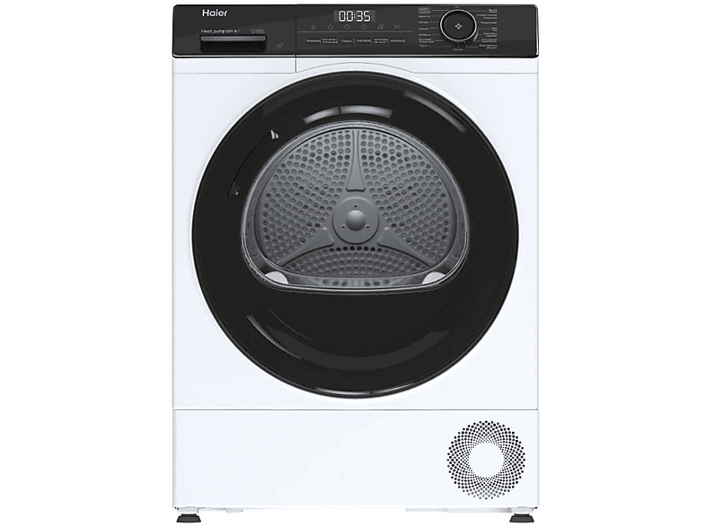 Secadora bomba de calor - HAIER HD100-A2939, Bomba de calor, 10 kg, 15 programas, Blanco