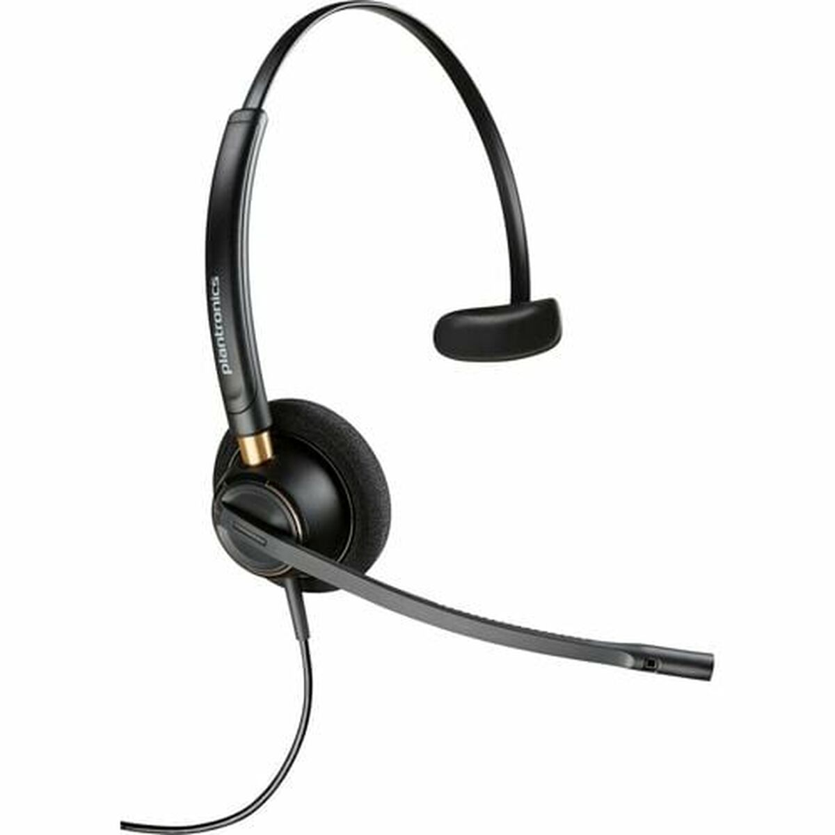Black headset with a microphone. The headset is on a white background.