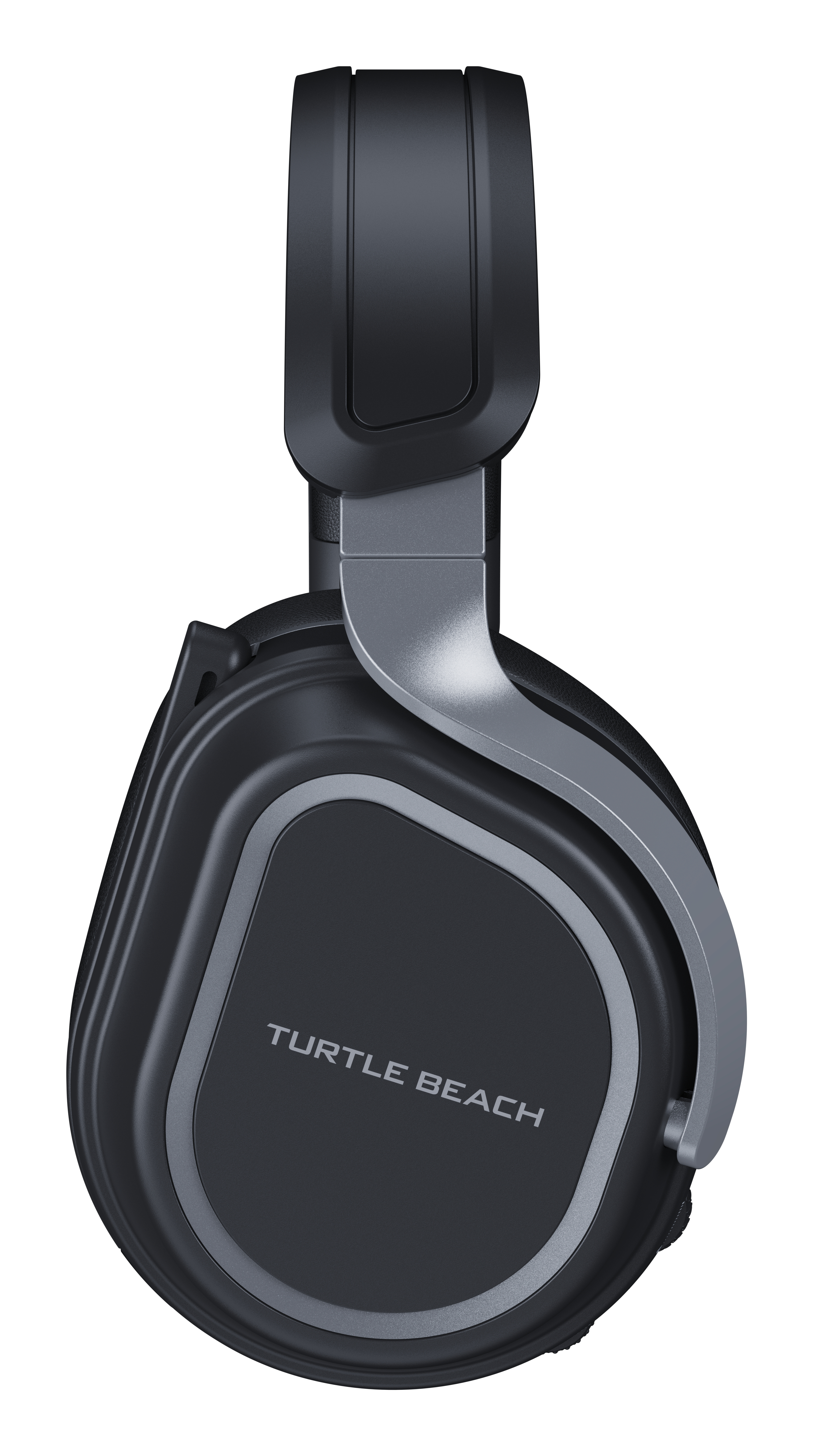 Czarne i srebrne słuchawki. Widoczna jest marka "TURTLE BEACH".