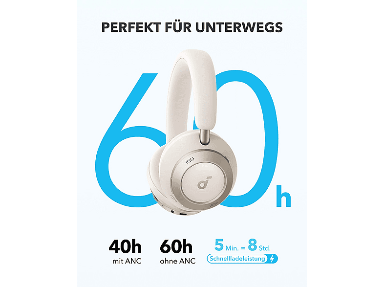 SOUNDCORE BY ANKER SPACE ONE PRO WHITE, Over-ear Kopfhörer