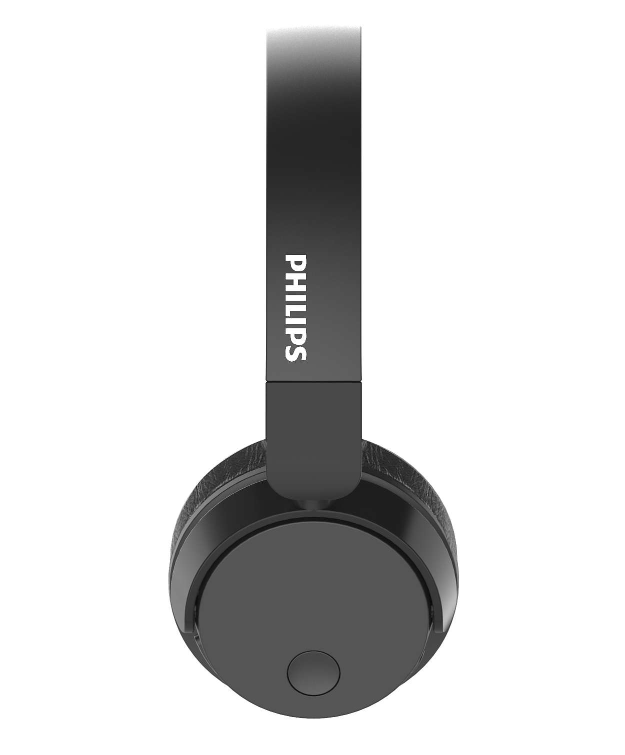 Cuffie Philips nere. Il marchio è stampato sull'archetto. Design semplice.