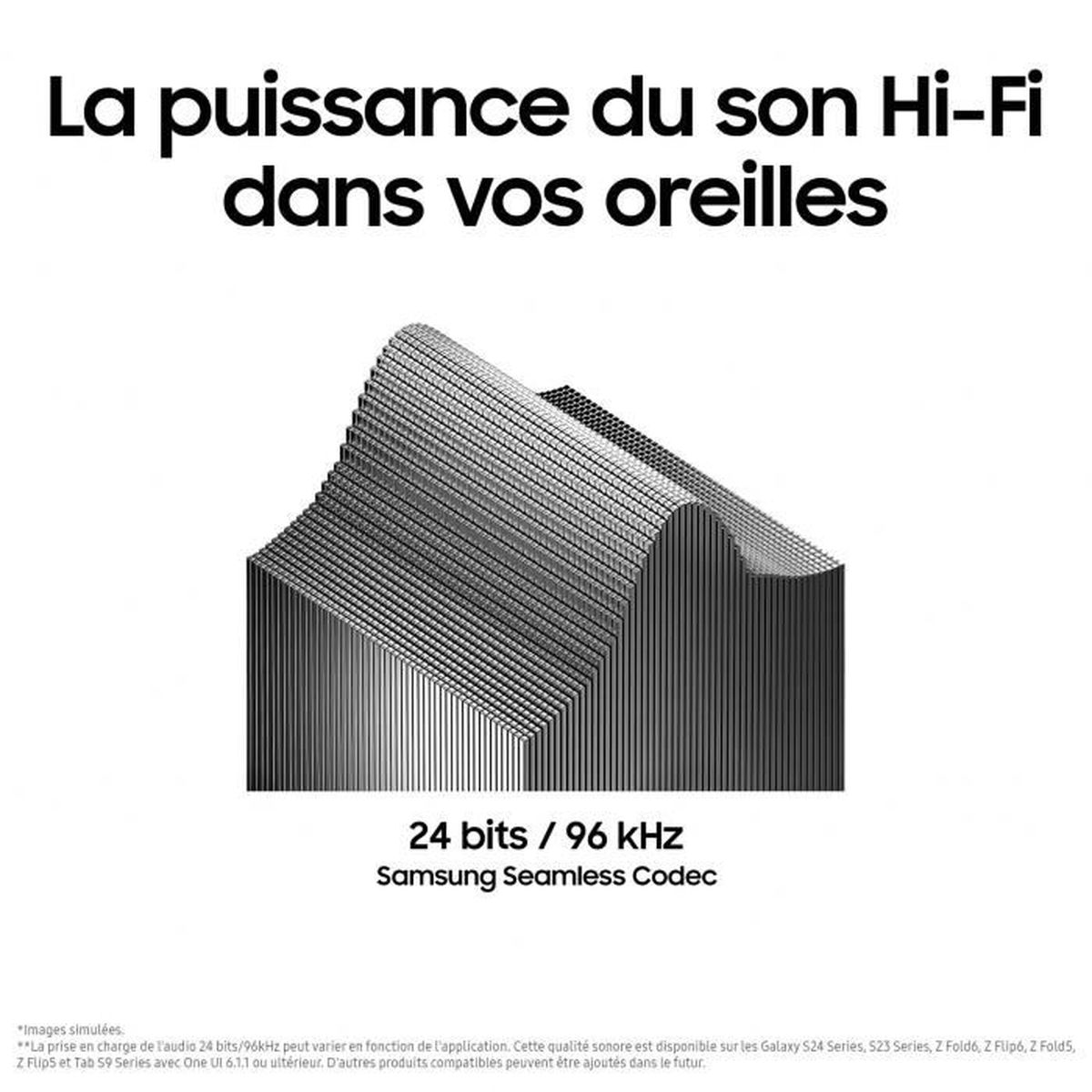 Abstrakcyjny obraz fal dźwiękowych z tekstem o jakości dźwięku.