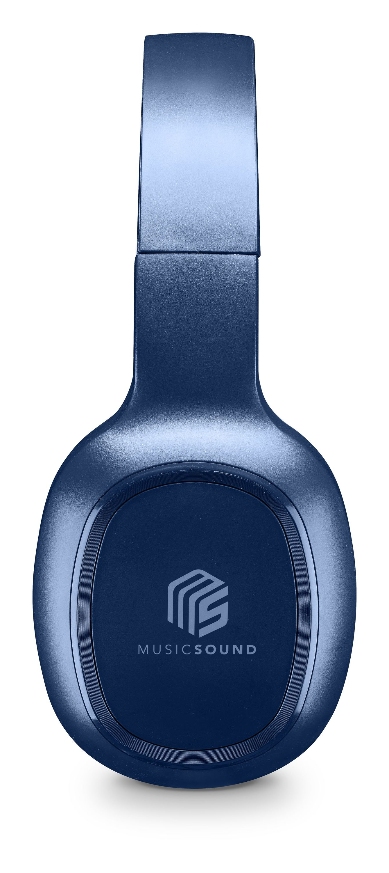 Blaue MusicSound Kopfhörer, von oben betrachtet.
