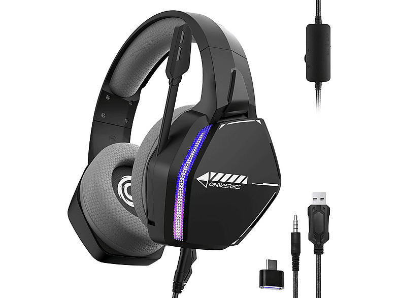 Casque pour console Oniverse Casque Gaming Filaire Nebula LED pour PS5