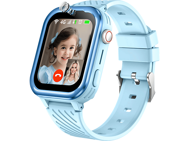RALIO D39 Kinder Smartwatch Silikon & Nylon, 240 mm, Blau Kinderuhr mit GPS,4G-HD-Videoanrufe und 4G-Anrufe, Weihnachtsgeschenk & Neujahrsgeschenke für Kinder