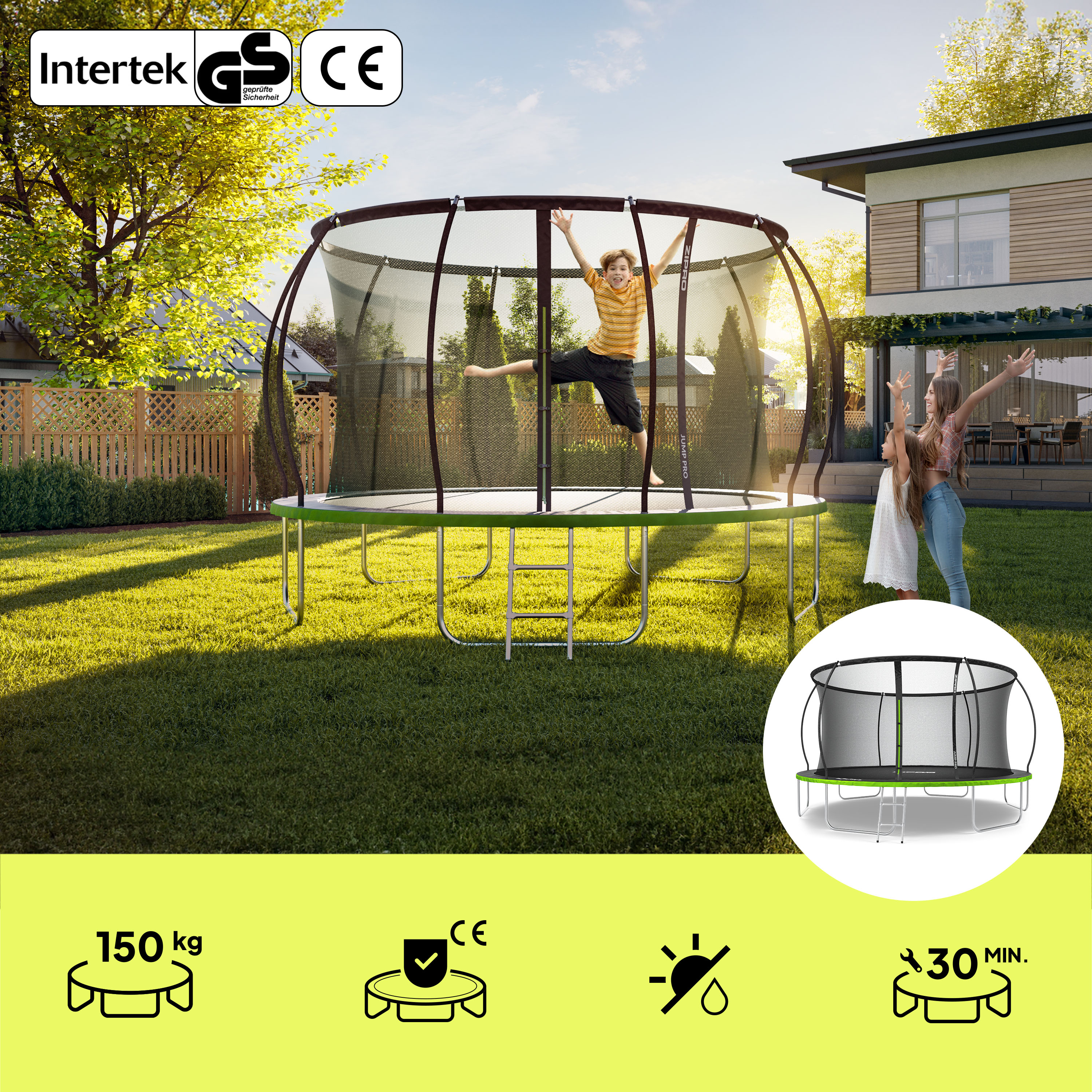 ZIPRO Jump Pro Premium 14FT 435cm Trampolin, schwarz