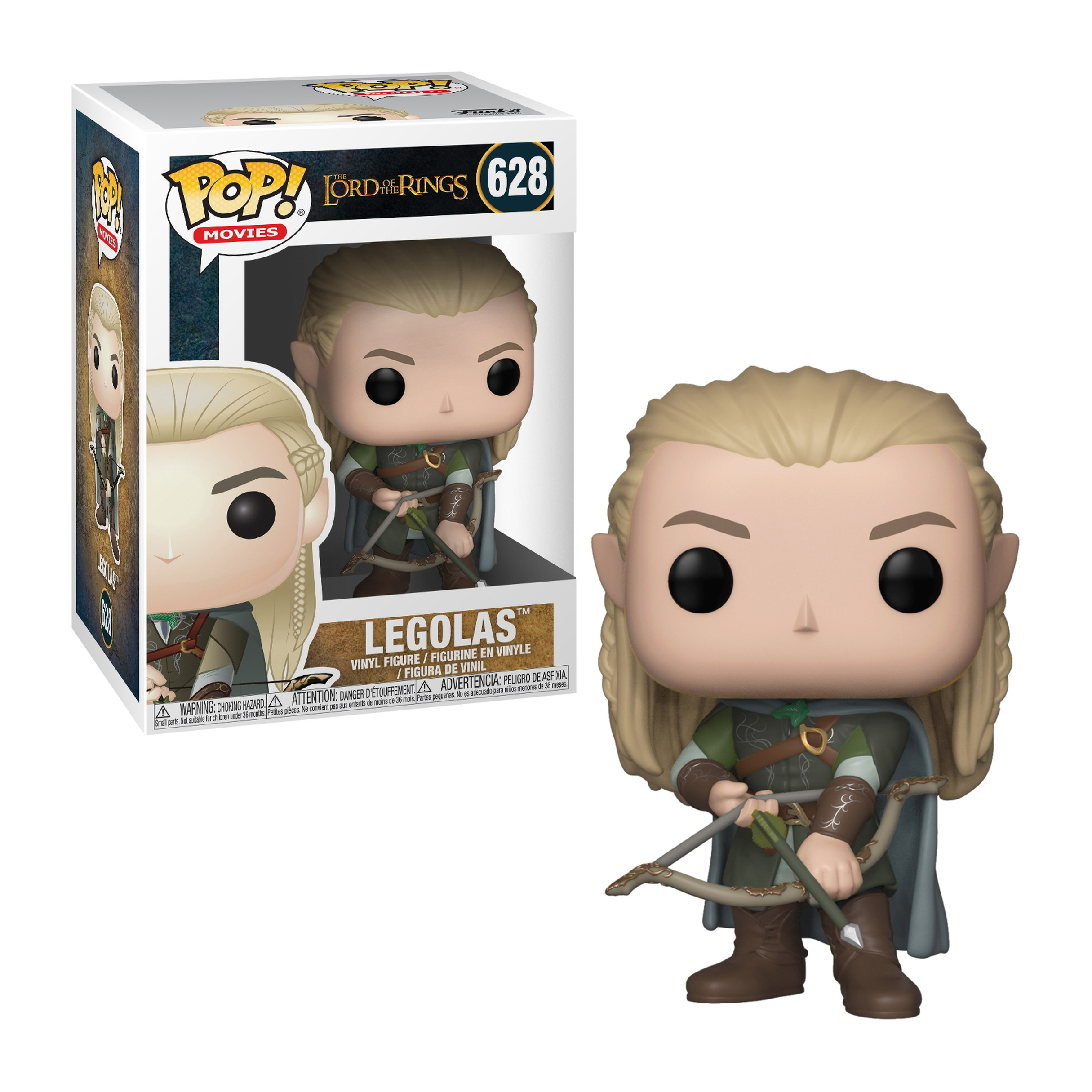 Figurka Funko Pop Legolasa z Władcy Pierścieni, w pudełku i poza nim.
