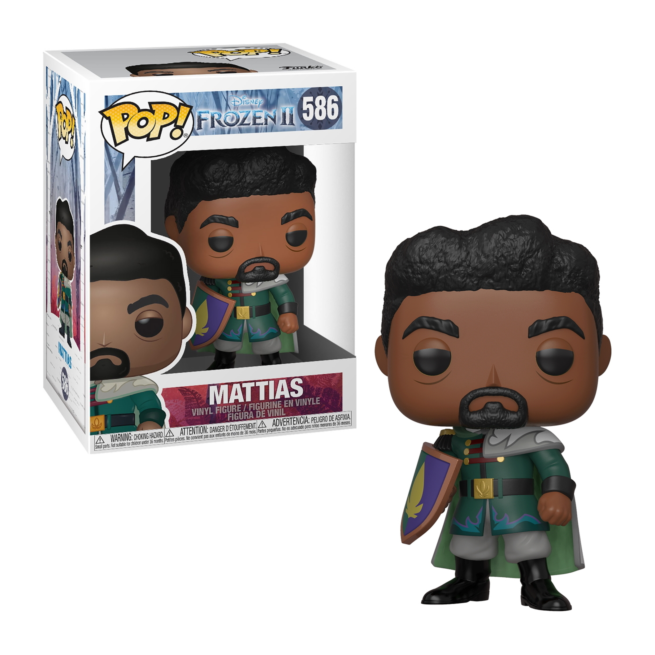 Figurka Mattias Funko Pop w pudełku i poza nim, z czarną brodą.