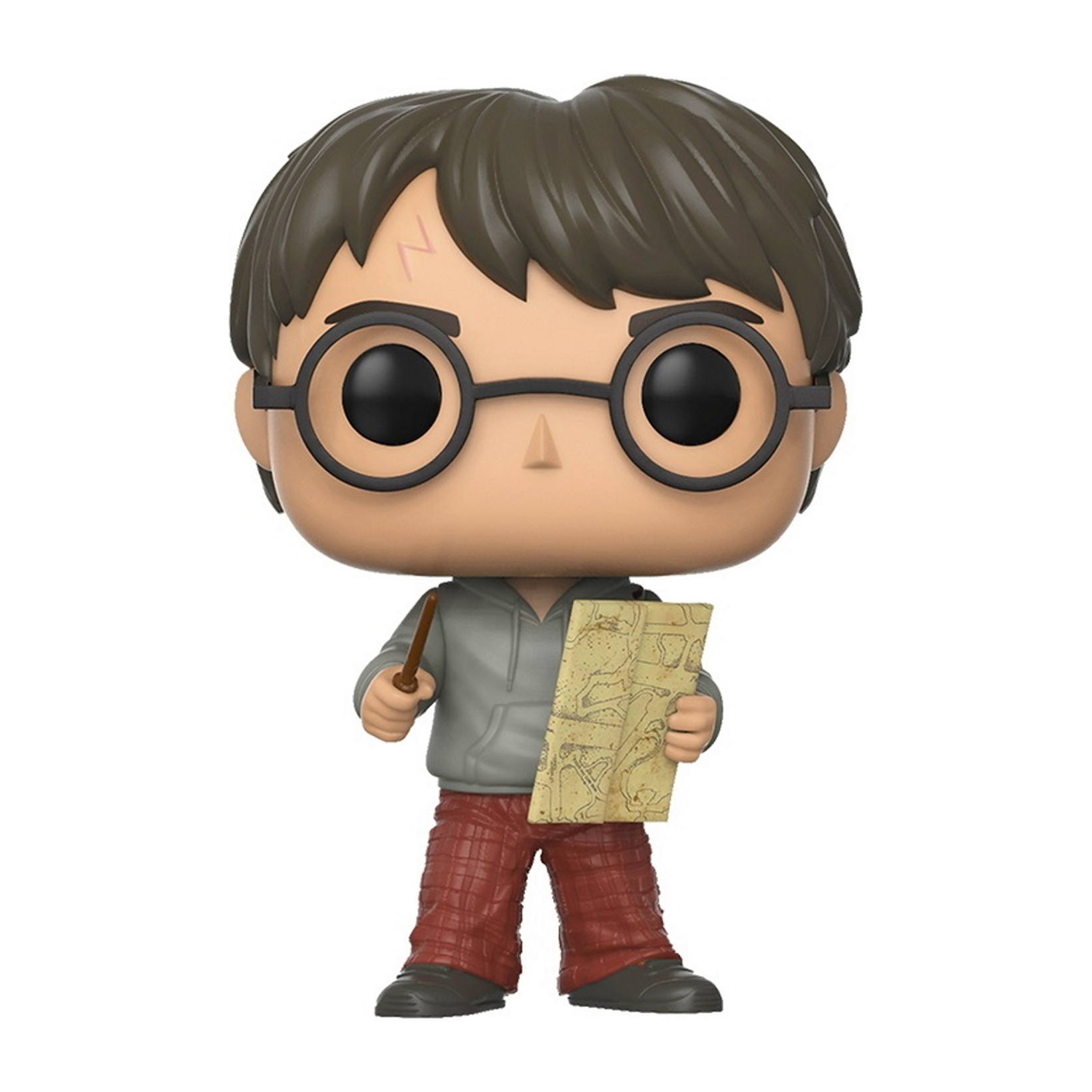 Statuetta di Harry Potter con occhiali, con mappa e bacchetta.