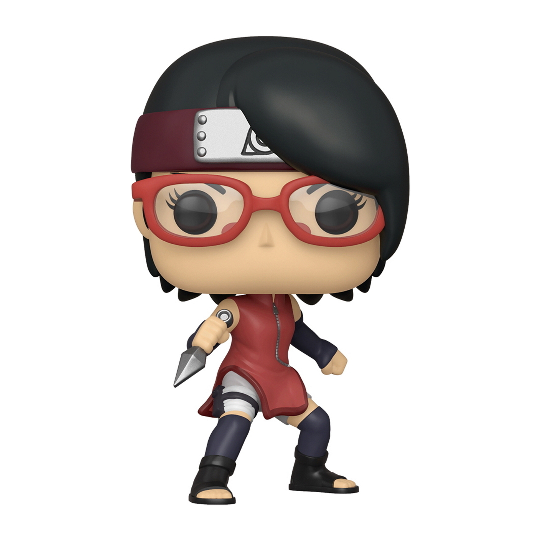 Figura Funko Pop de una chica con gafas rojas y una diadema.