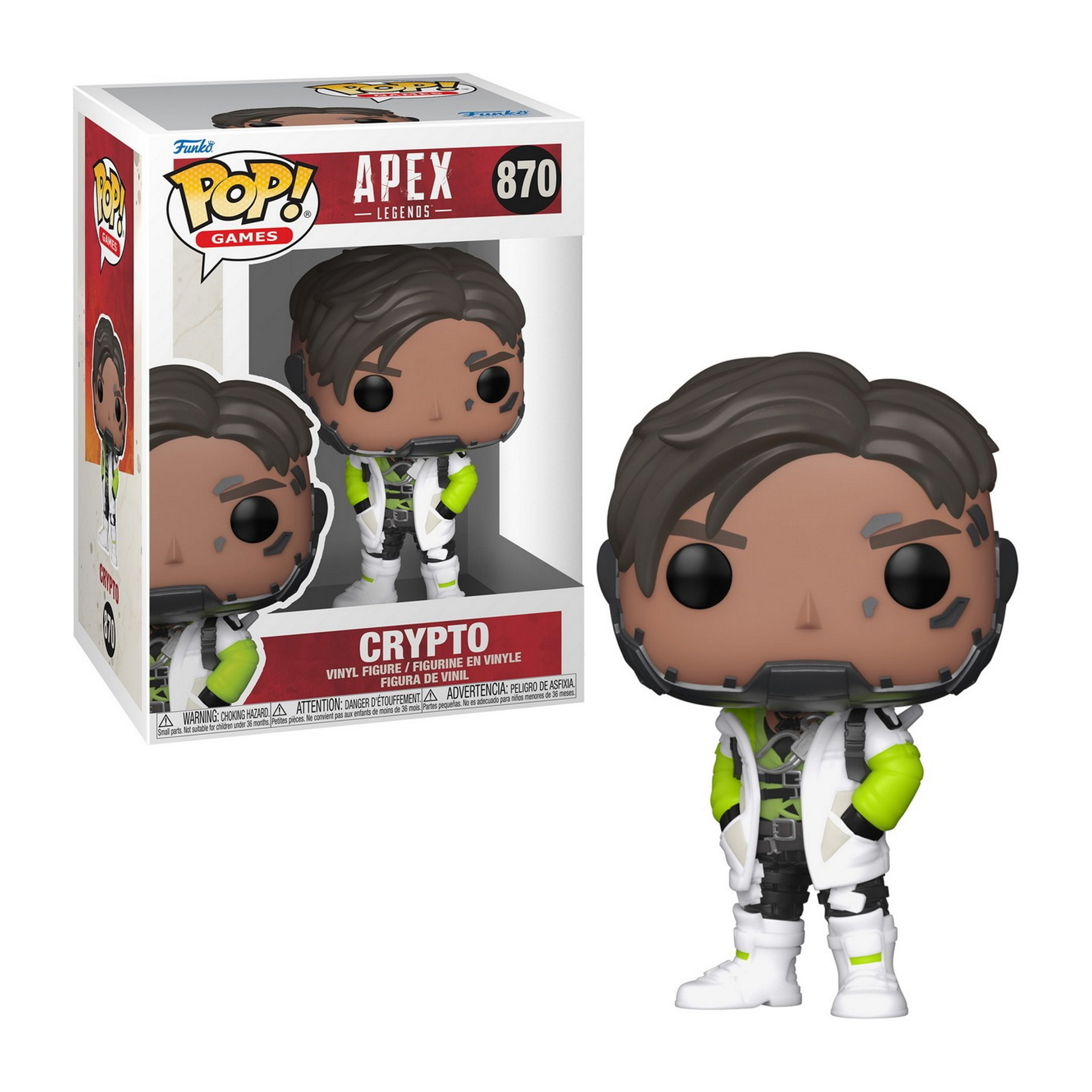 Crypto Apex Legends Funko Pop figuur in een doos.