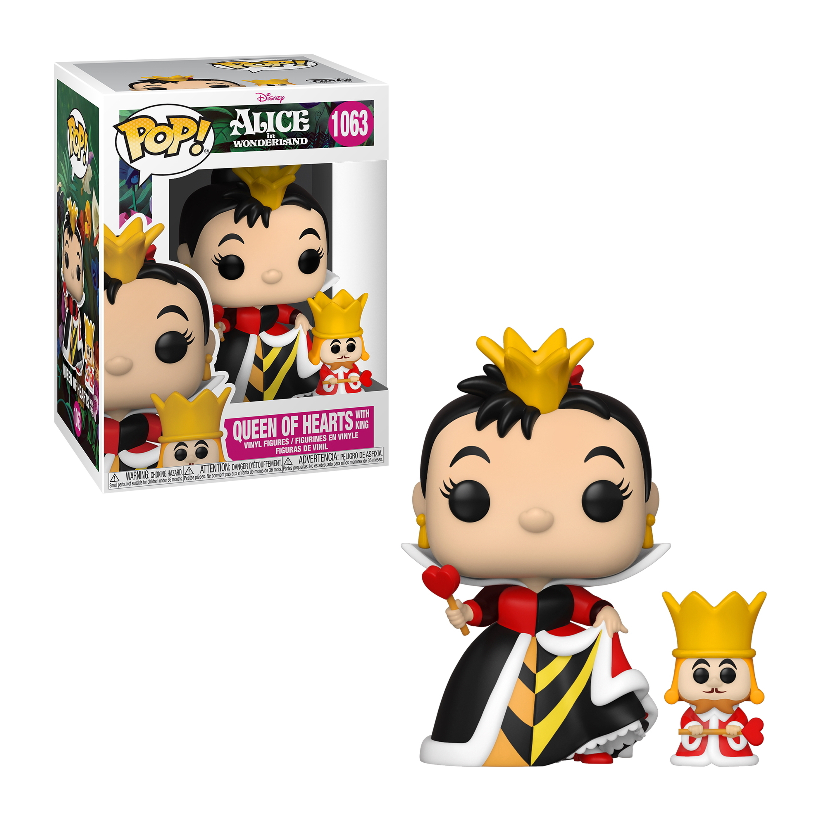 Reina de Corazones de Alicia en el País de las Maravillas Funko Pop, en caja y por separado.
