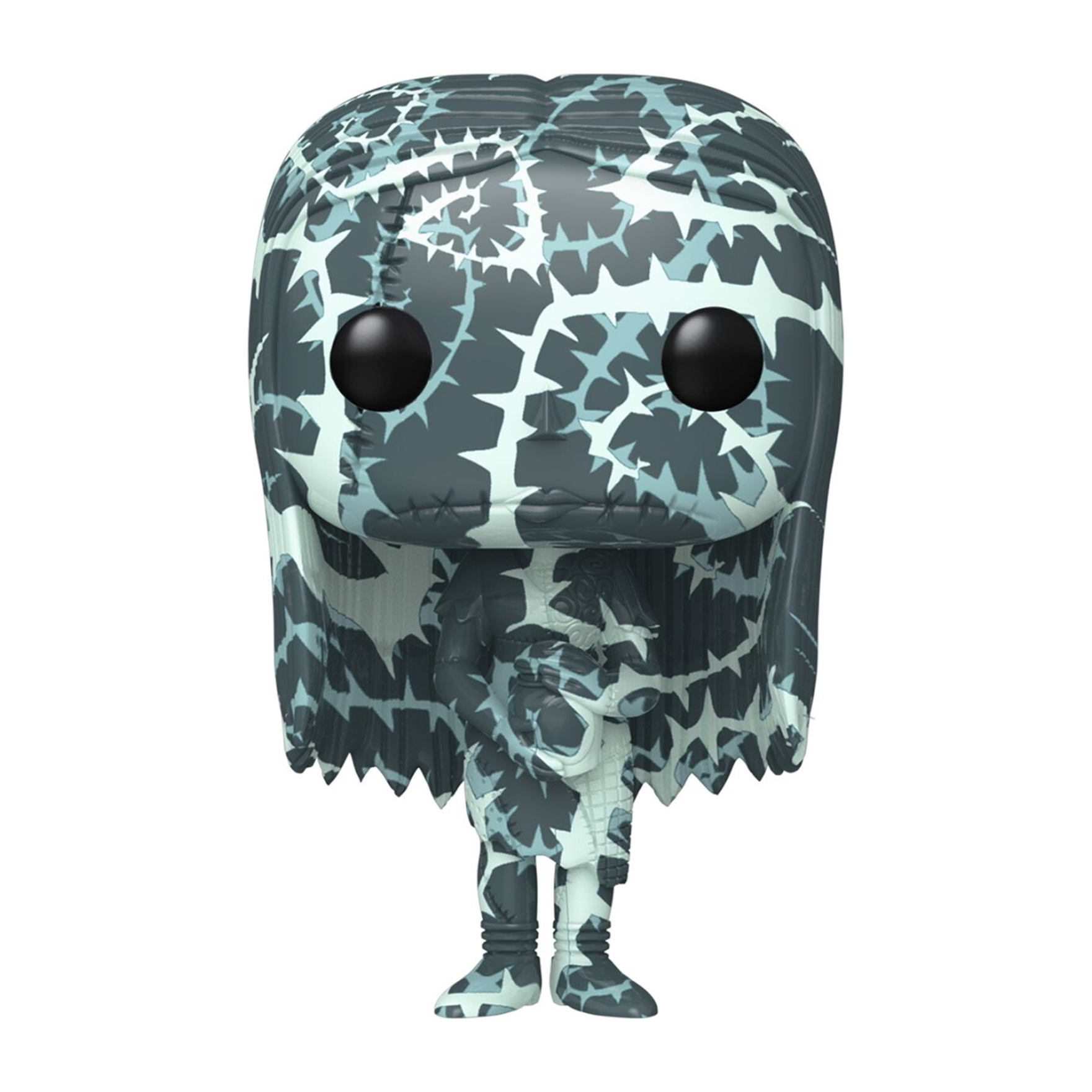 Funko Pop Figur, Charakter mit stacheligen, hellblauen Mustern auf dunkler Basis.