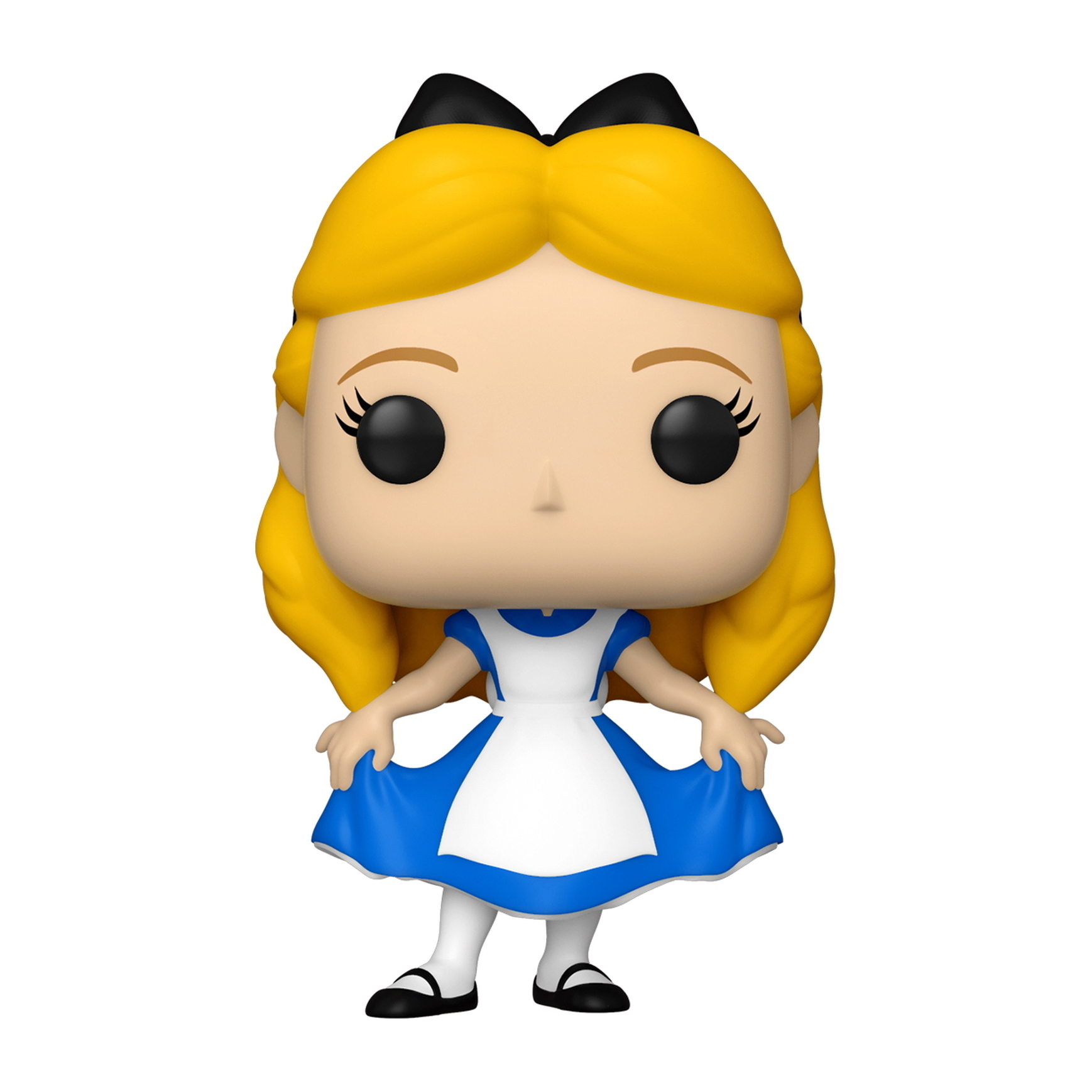 Figura Funko Pop di Alice nel Paese delle Meraviglie con capelli biondi, vestito blu e fiocco nero.