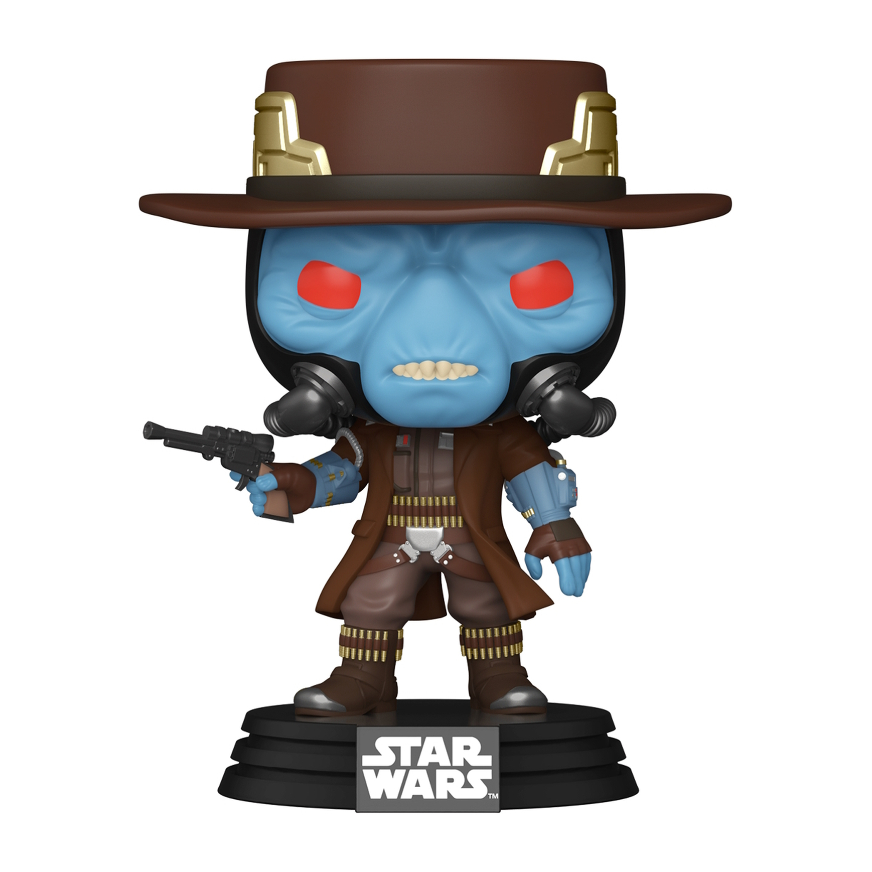 Figura Cad Bane Star Wars Funko Pop, piel azul con sombrero y pistola.