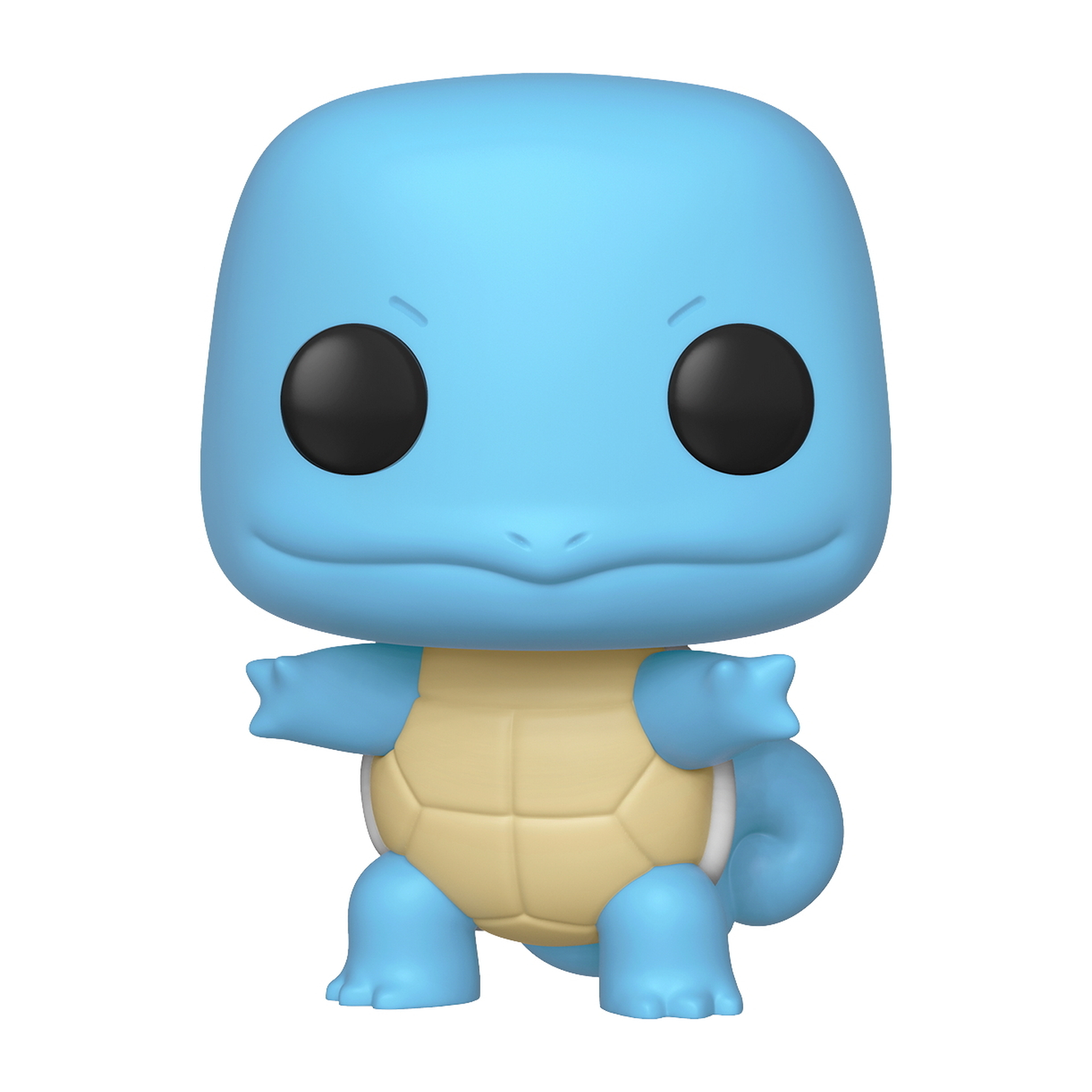 Eine blaue Squirtle Funko Pop! Figur, steht mit ausgestreckten Armen.