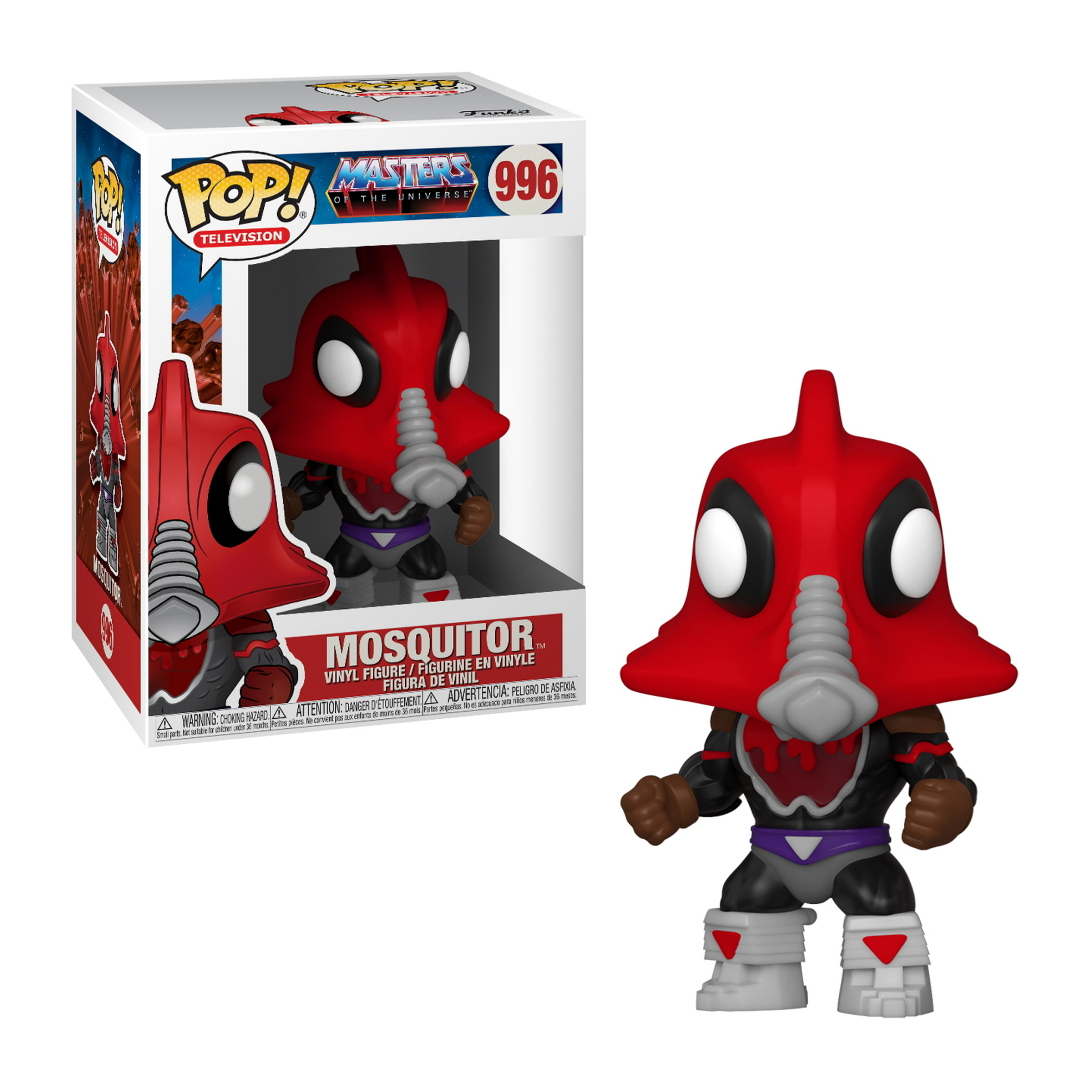 Figura de Mosquitor de Masters of the Universe, dentro y fuera.