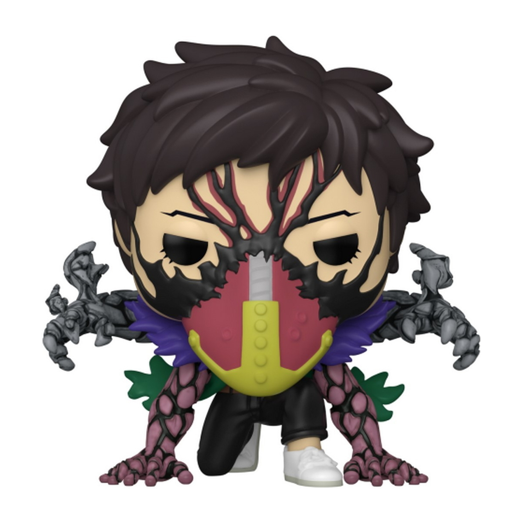 Figura Funko Pop, My Hero Academia, personaggio con maschera e corpo rosso.