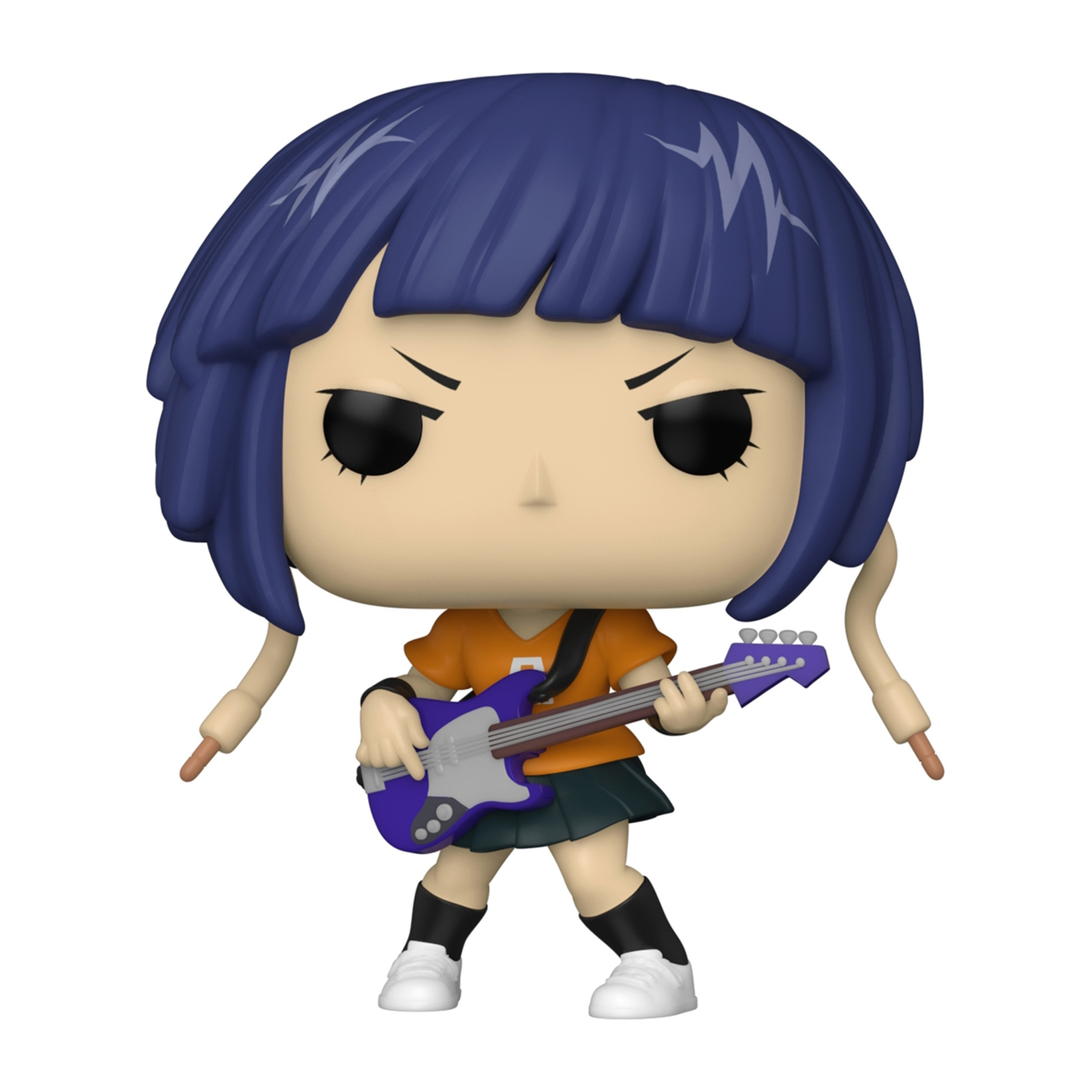 Una figura Funko Pop di un personaggio femminile anime con capelli blu, che tiene una chitarra.