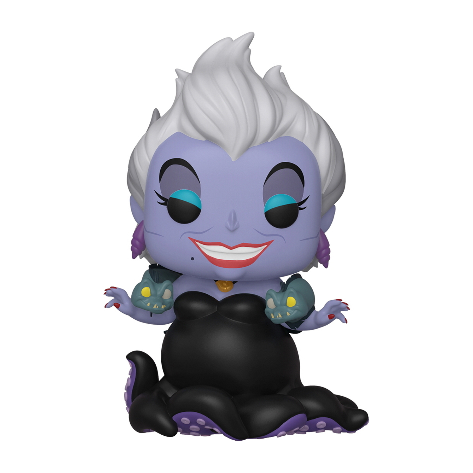 Figura de Úrsula con pelo blanco, vestido negro y piernas de pulpo.