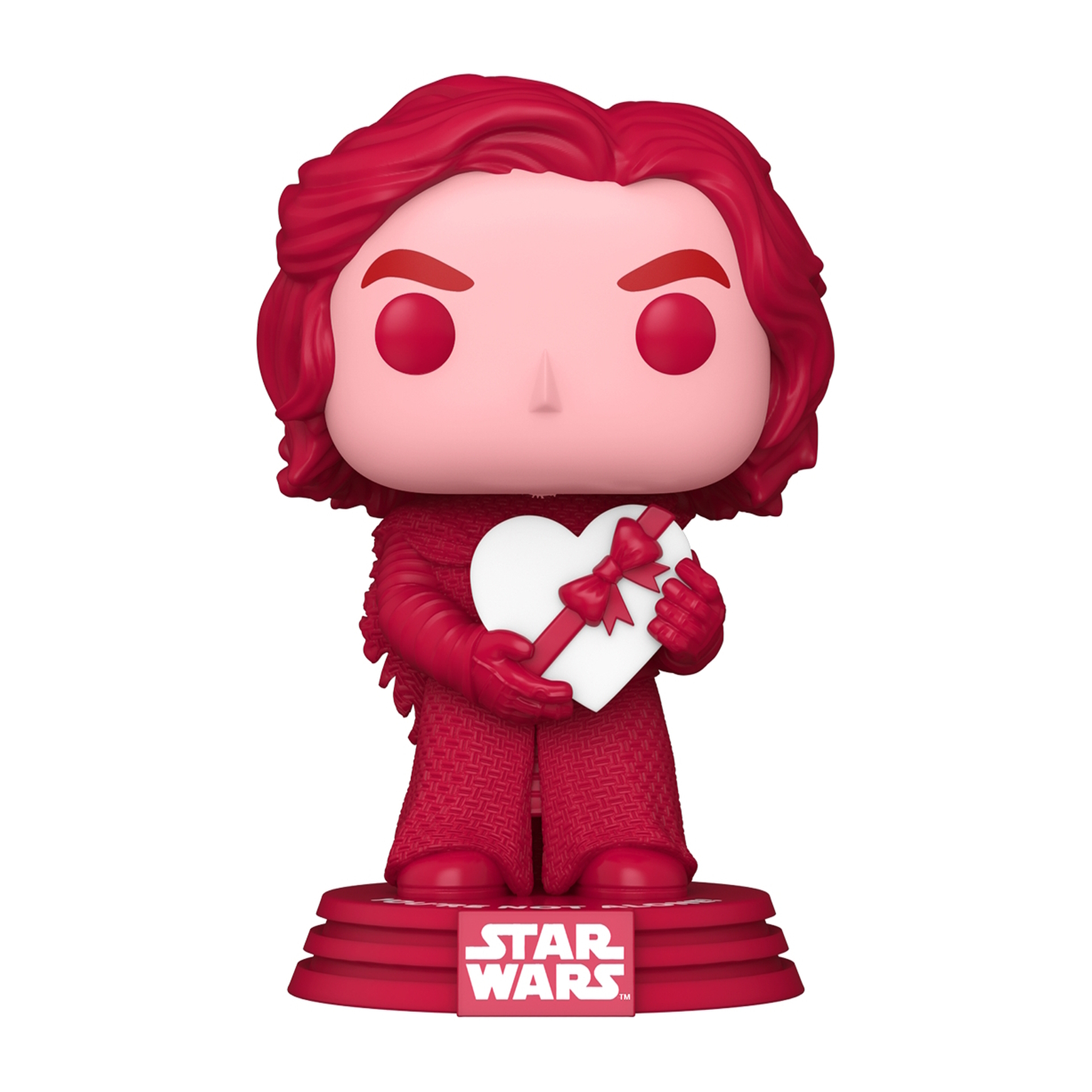 Figura Funko Pop Kylo Ren, atuendo rojo, regalo en forma de corazón.