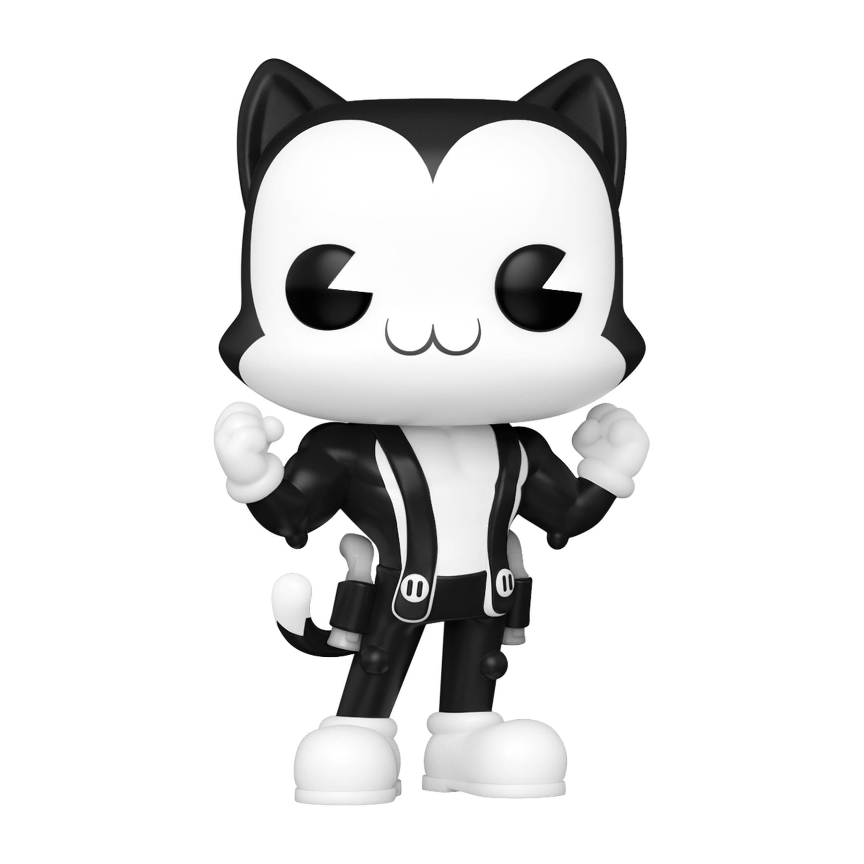 Funko Pop Figur einer schwarz-weißen Zeichentrickkatze im Smoking.