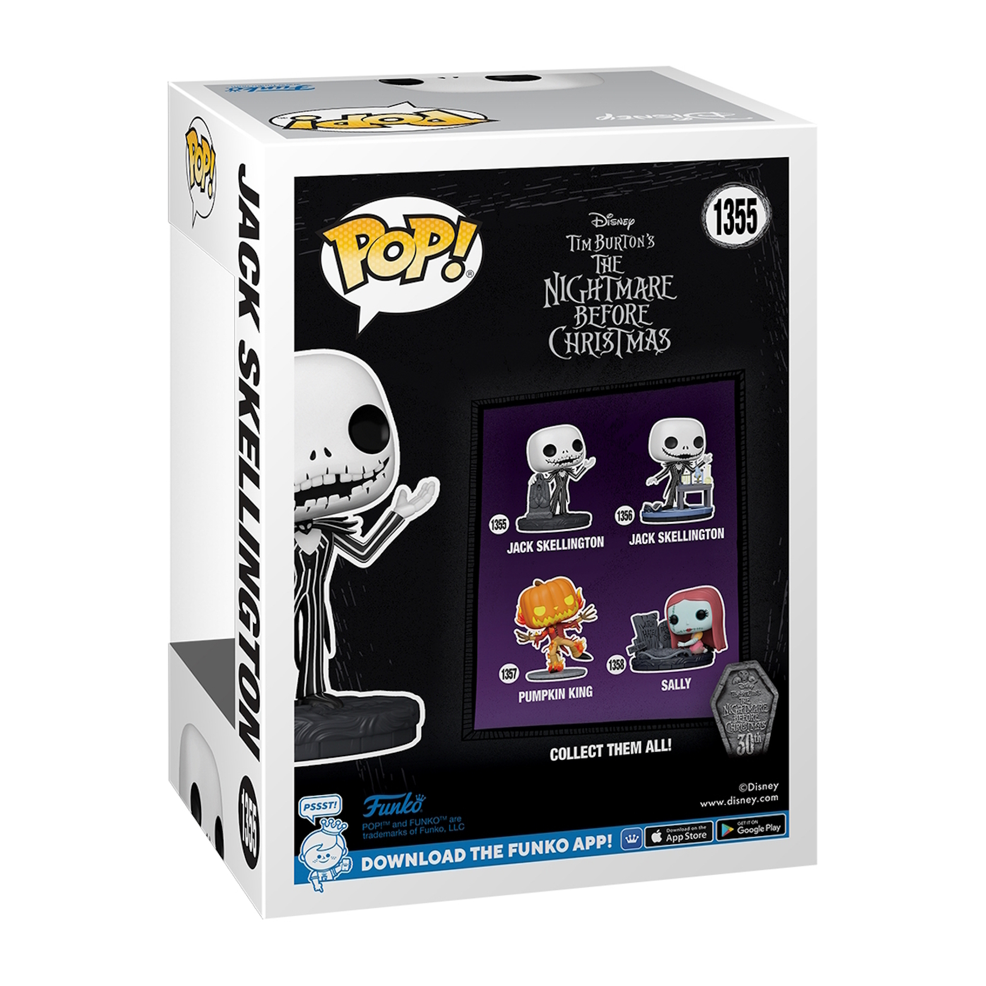 Scatola Funko Pop. Con la figura di Jack Skellington. Tema Nightmare Before Christmas.