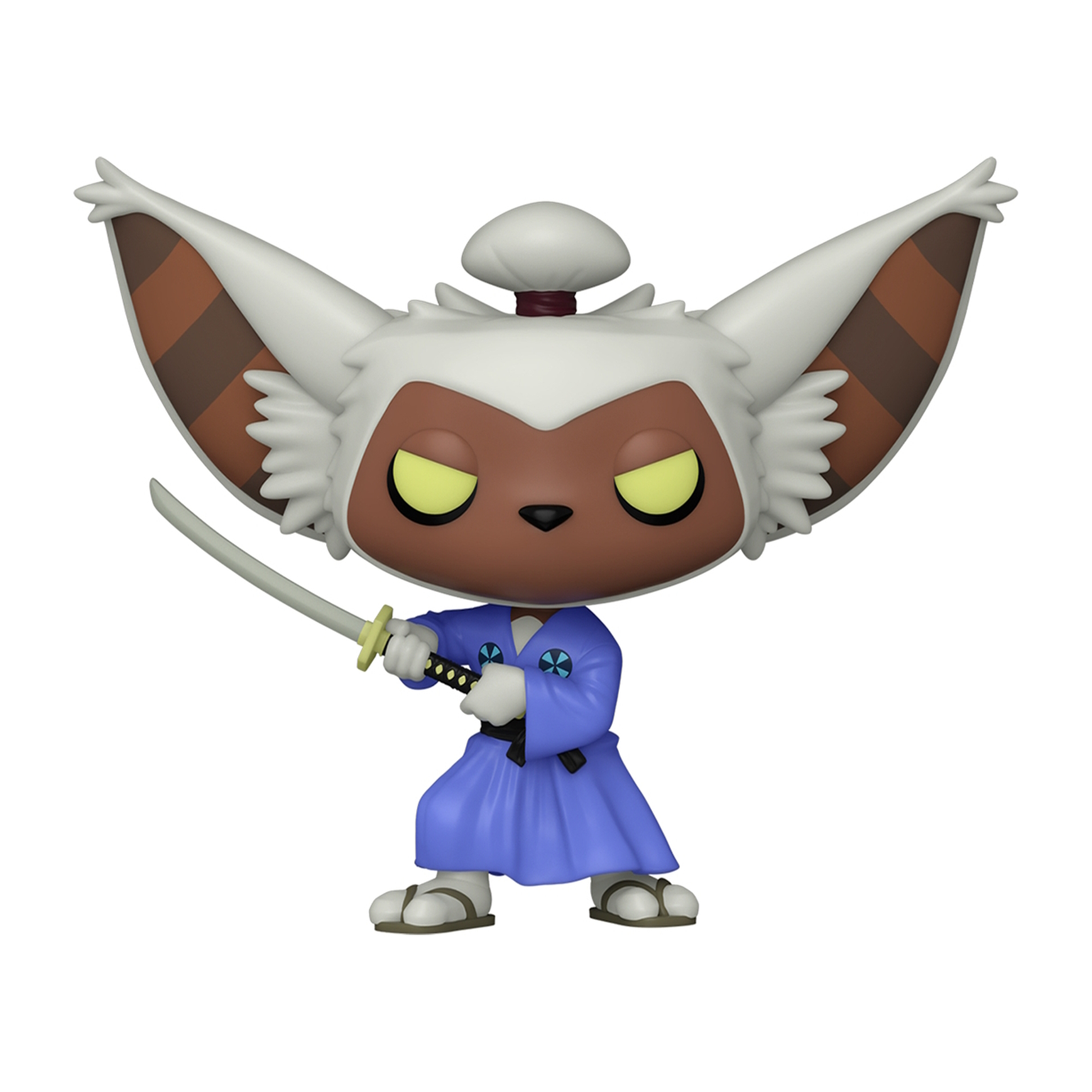 Funko Pop Figur von Momo aus Avatar: Der Herr der Elemente, mit einem Schwert.