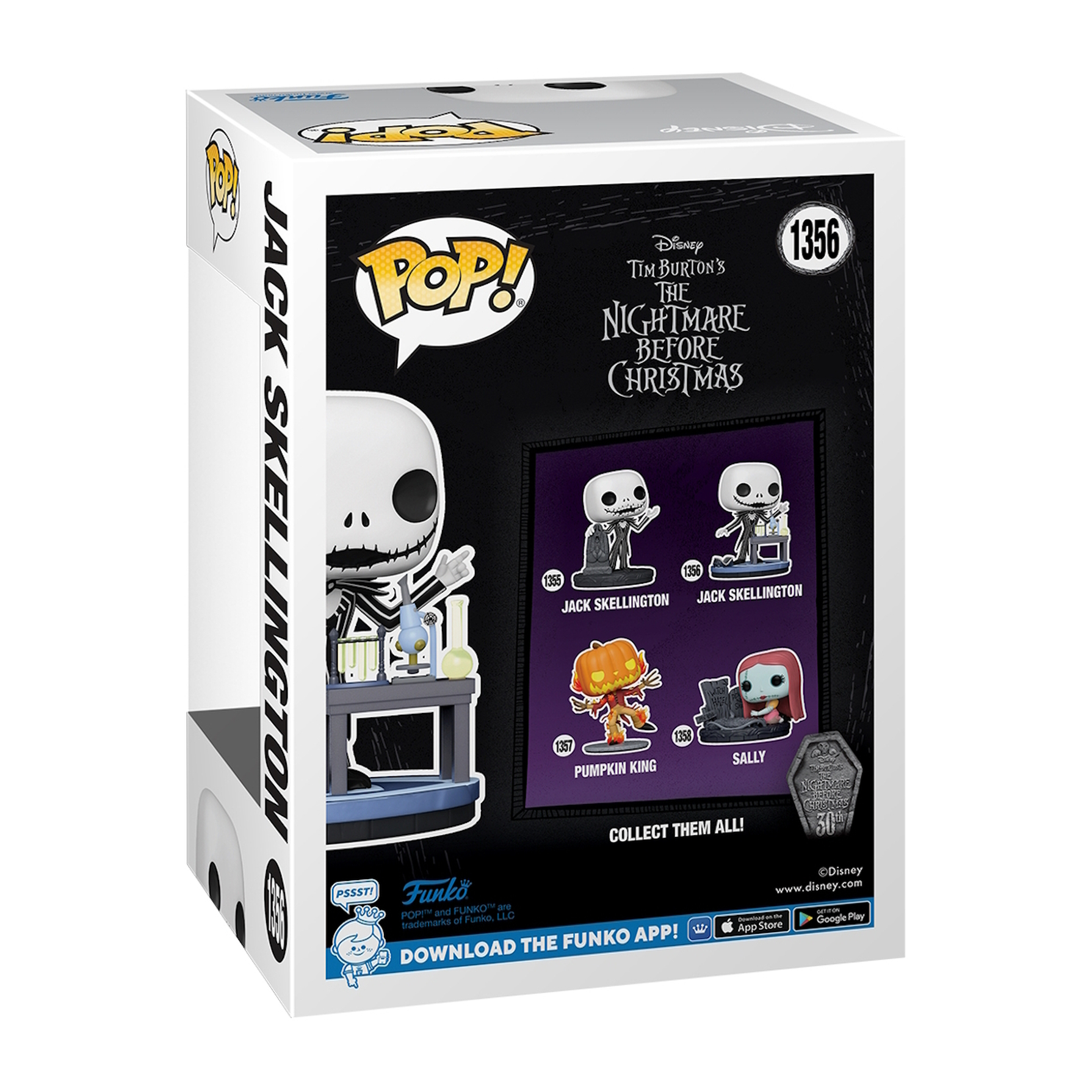 Box art per una figura Funko Pop di Jack Skellington da Nightmare Before Christmas.