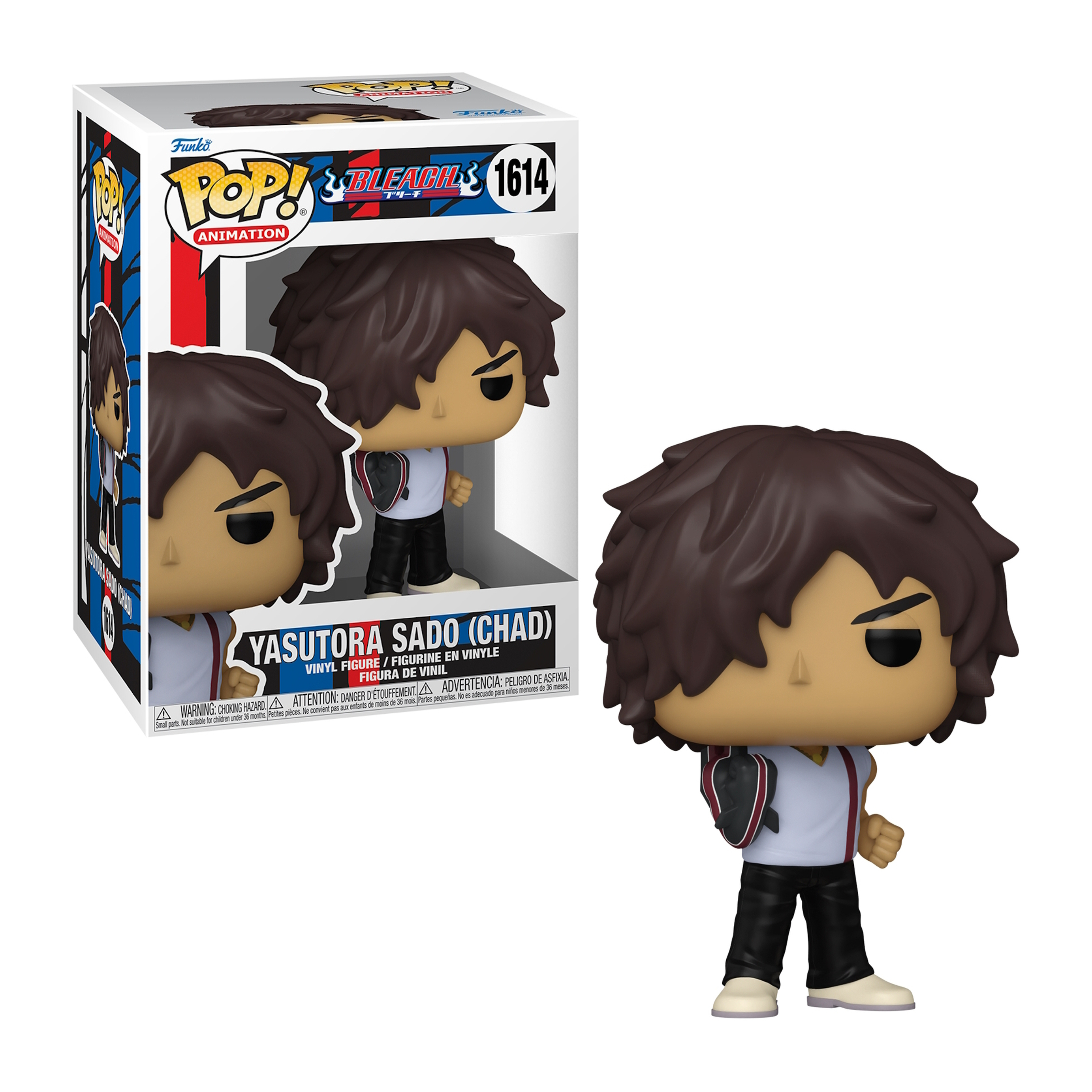 Figurka Funko Pop mężczyzny w pudełku, w mundurku szkolnym.