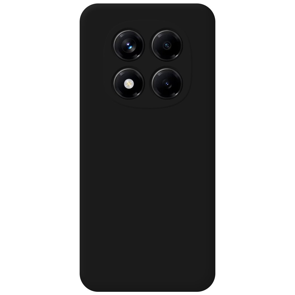 Custodia nera con quattro lenti della fotocamera nella parte superiore.