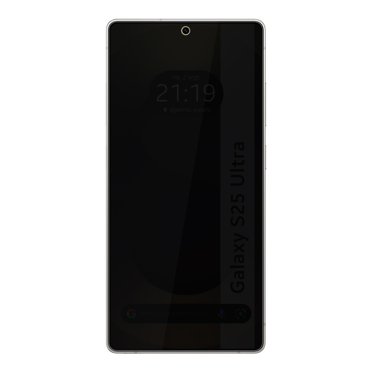 Un teléfono negro con una pantalla que muestra la hora.
