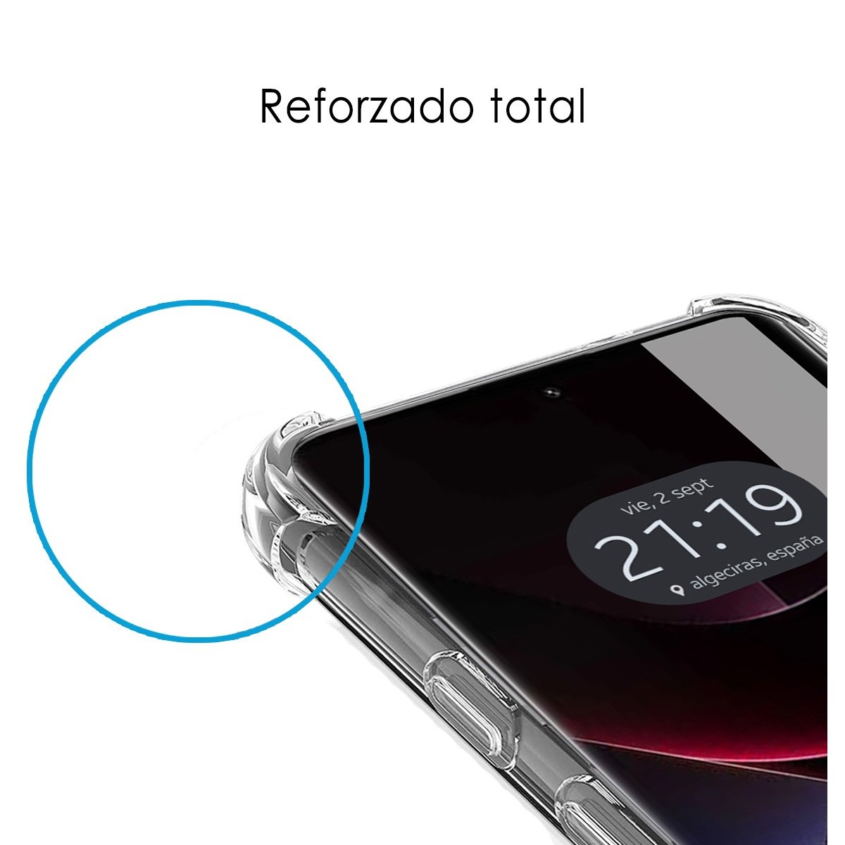 Primo piano di un telefono e della sua custodia.