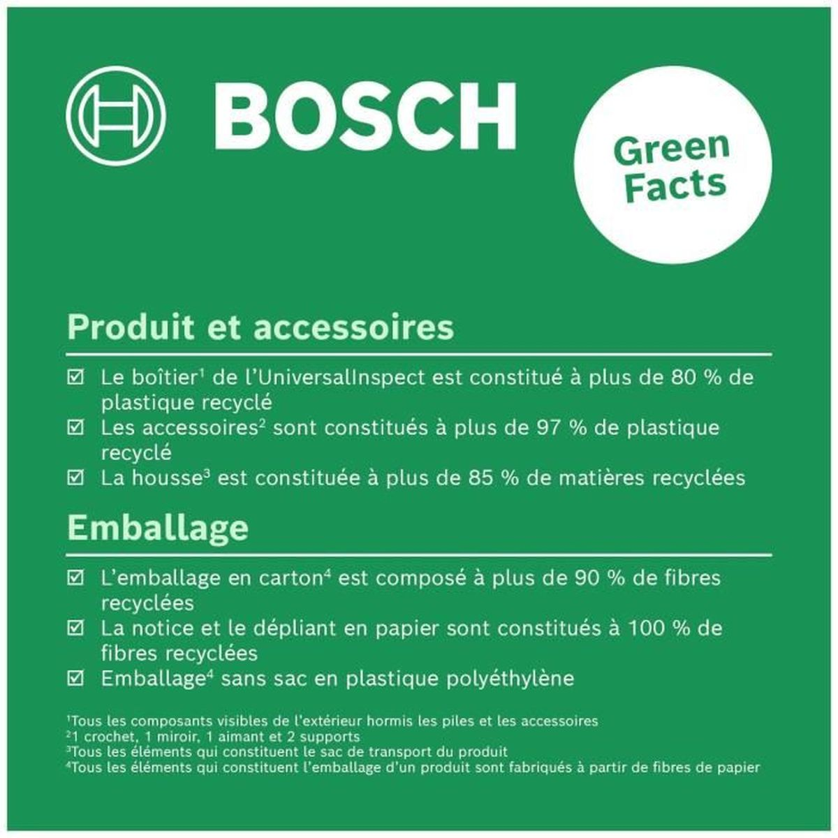 Text mit Bosch-Logo, Recycling-Details.