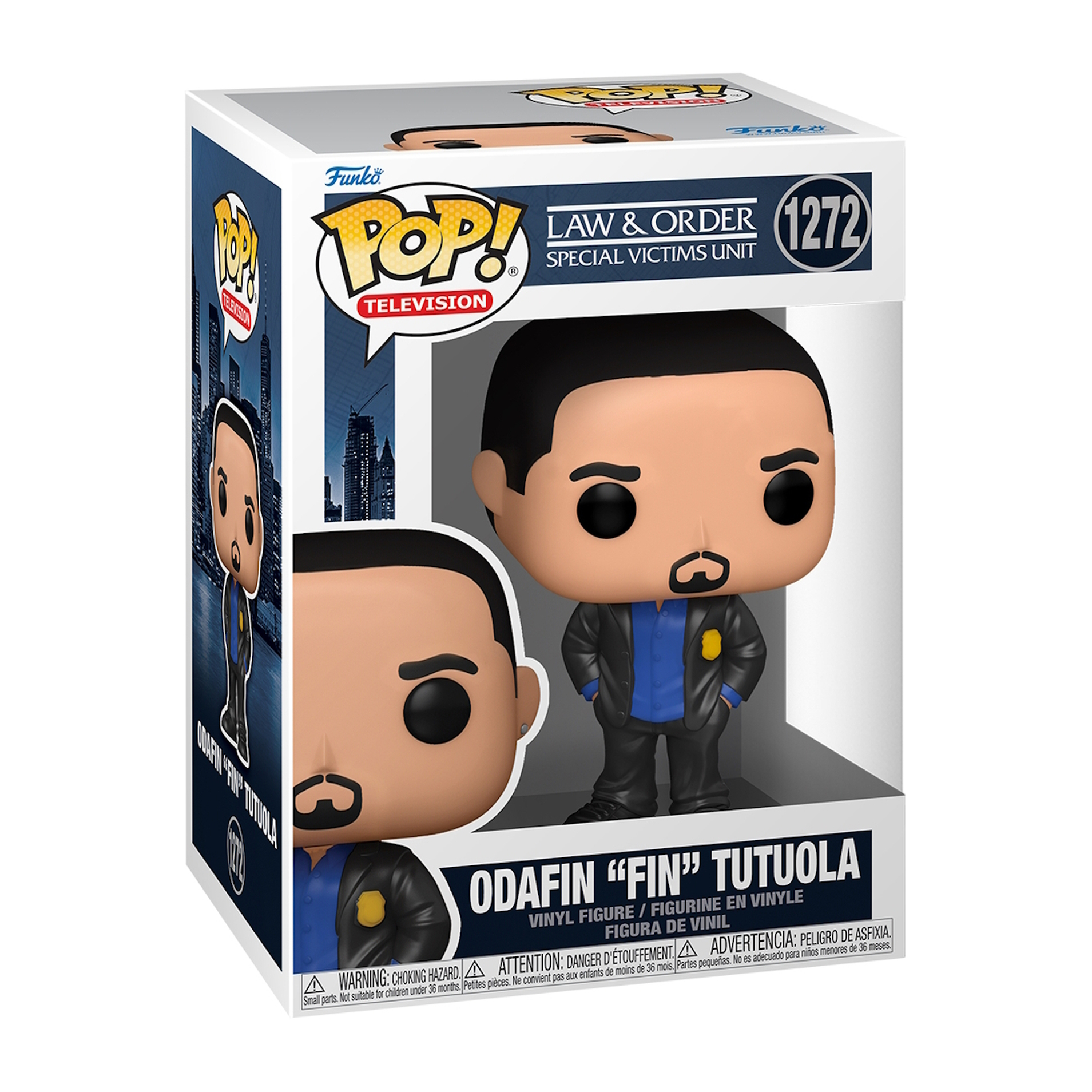 Odafin 'Fin' Tutuola Pop! Figur in einer Box. Weißer Hintergrund.