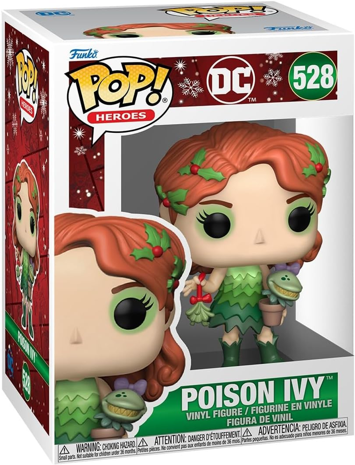 Figura Funko Pop! de Hiedra Venenosa en una caja expositora con estilo cómic.