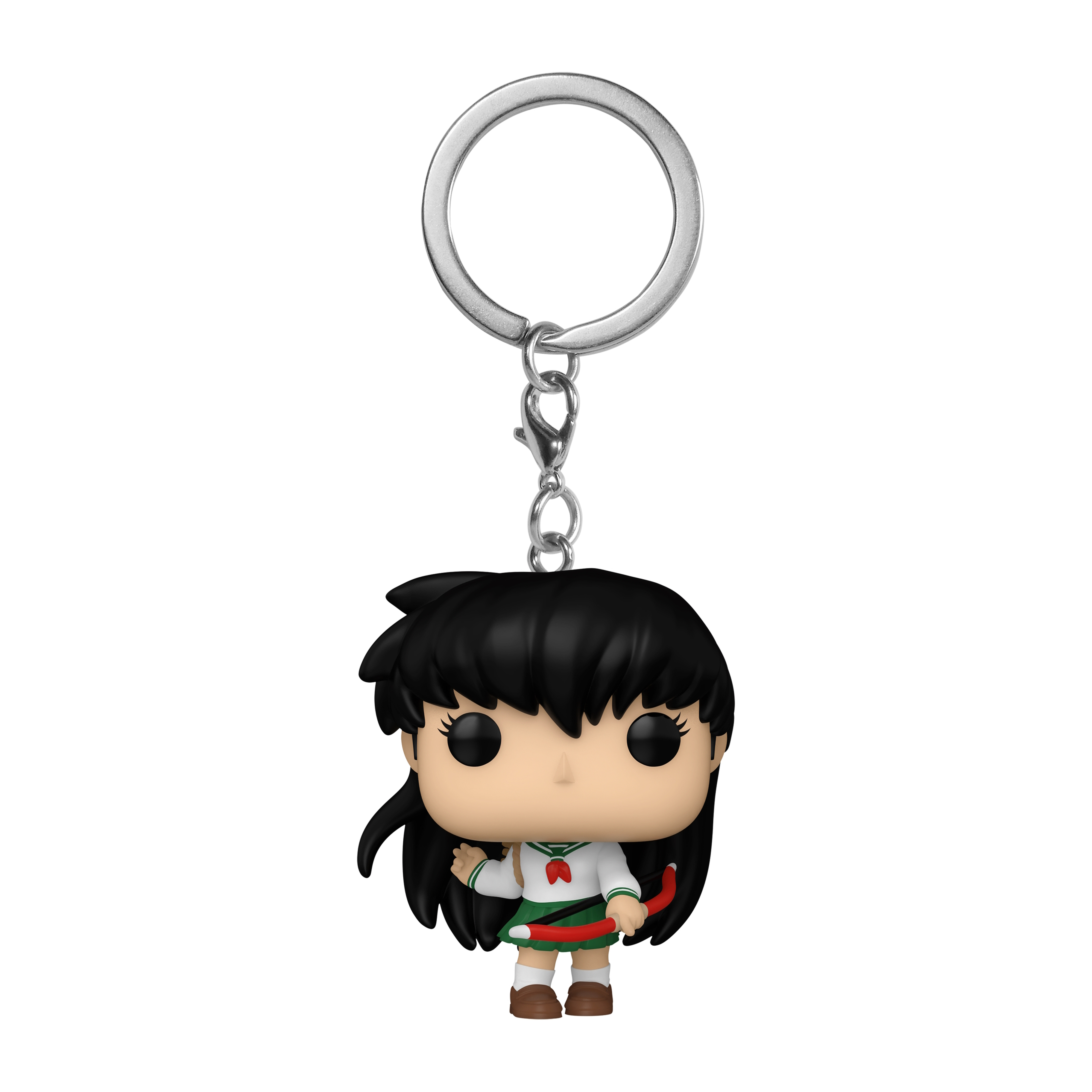 Llavero Funko Pop de una niña con cabello negro, sosteniendo un arco y una flecha.
