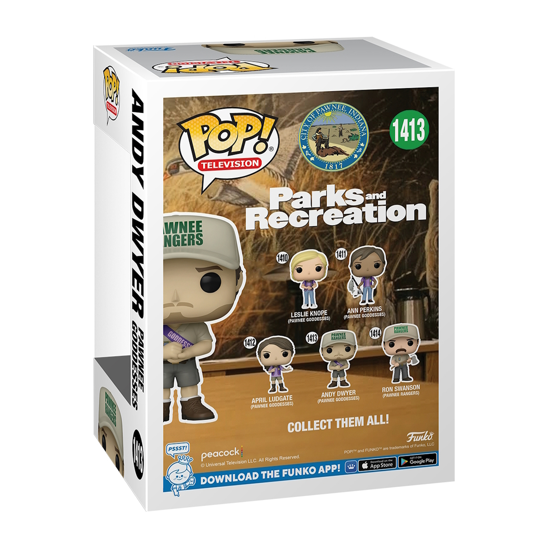 Parks and Recreation Funko Pop Box-Set. Enthält Andy Dwyer und andere Charaktere der Show.