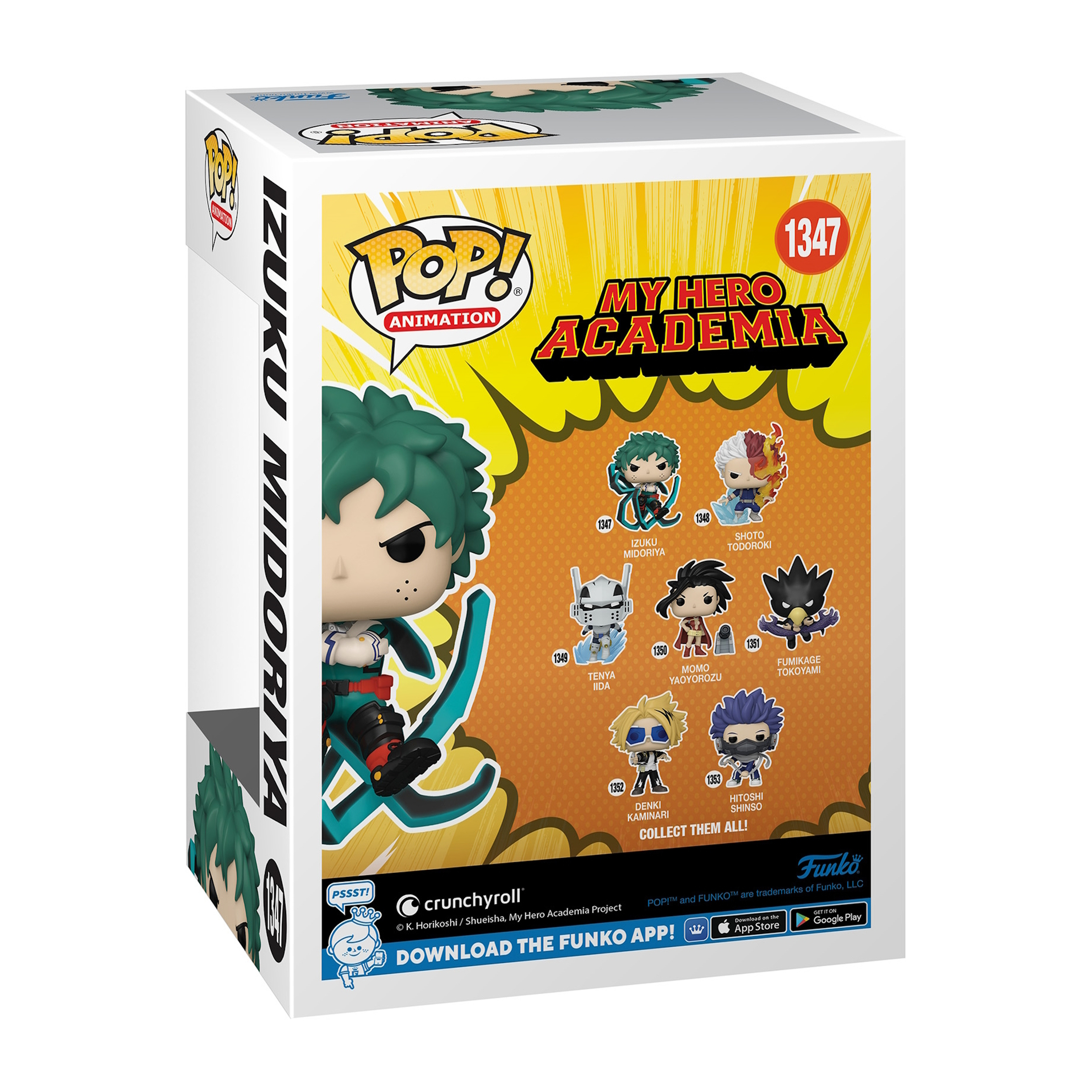 Box mit Izuku Midoriya Figur und anderen My Hero Academia Charakteren.