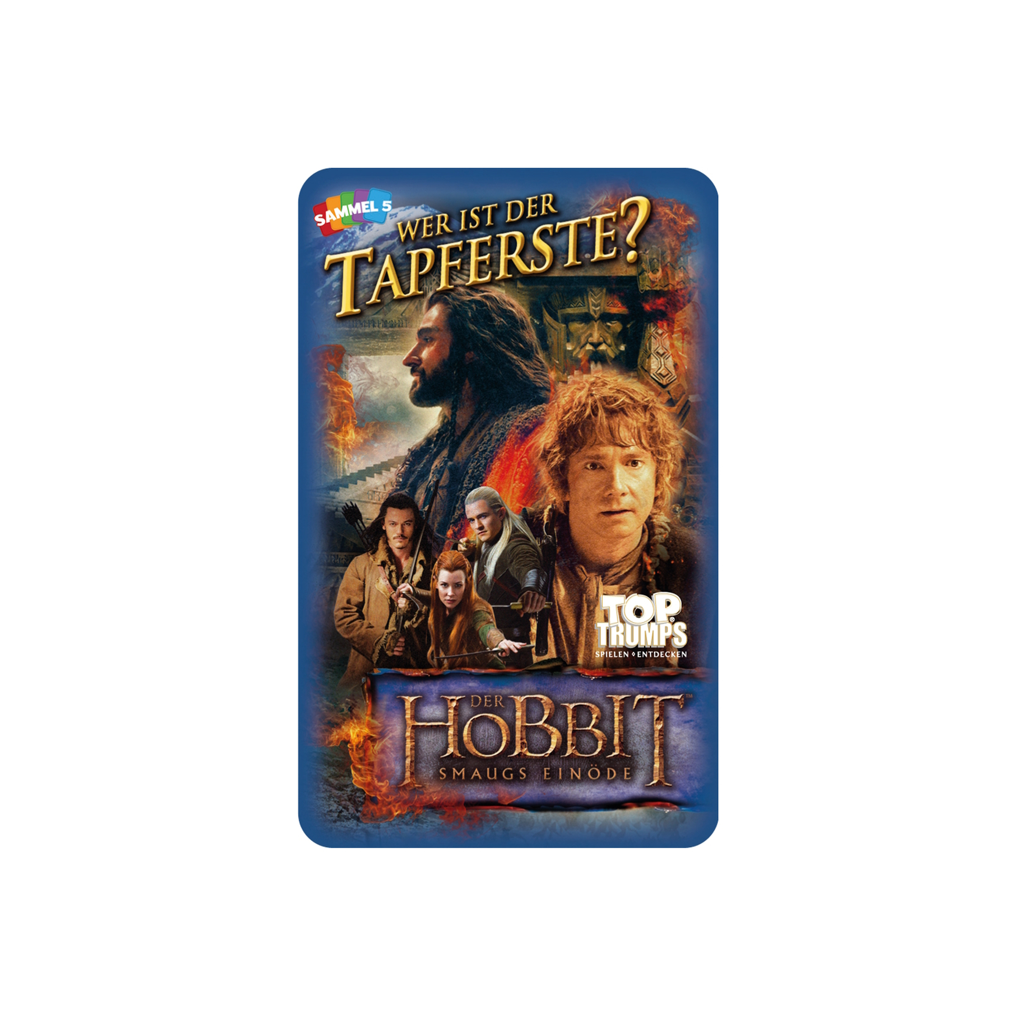 Eine Karte des Hobbit-Films mit mehreren Charakteren, mit dem Titel 'Wer ist der Tapferste?'