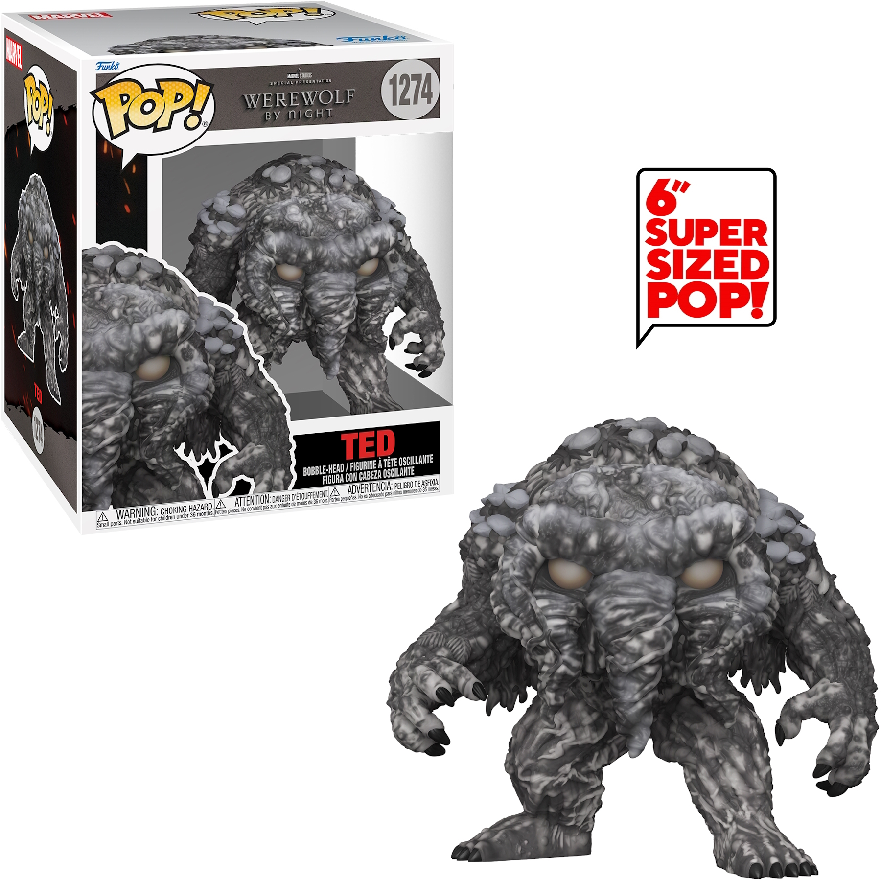 Funko Pop! Figur von Ted dem Werwolf, in Box und stehend.
