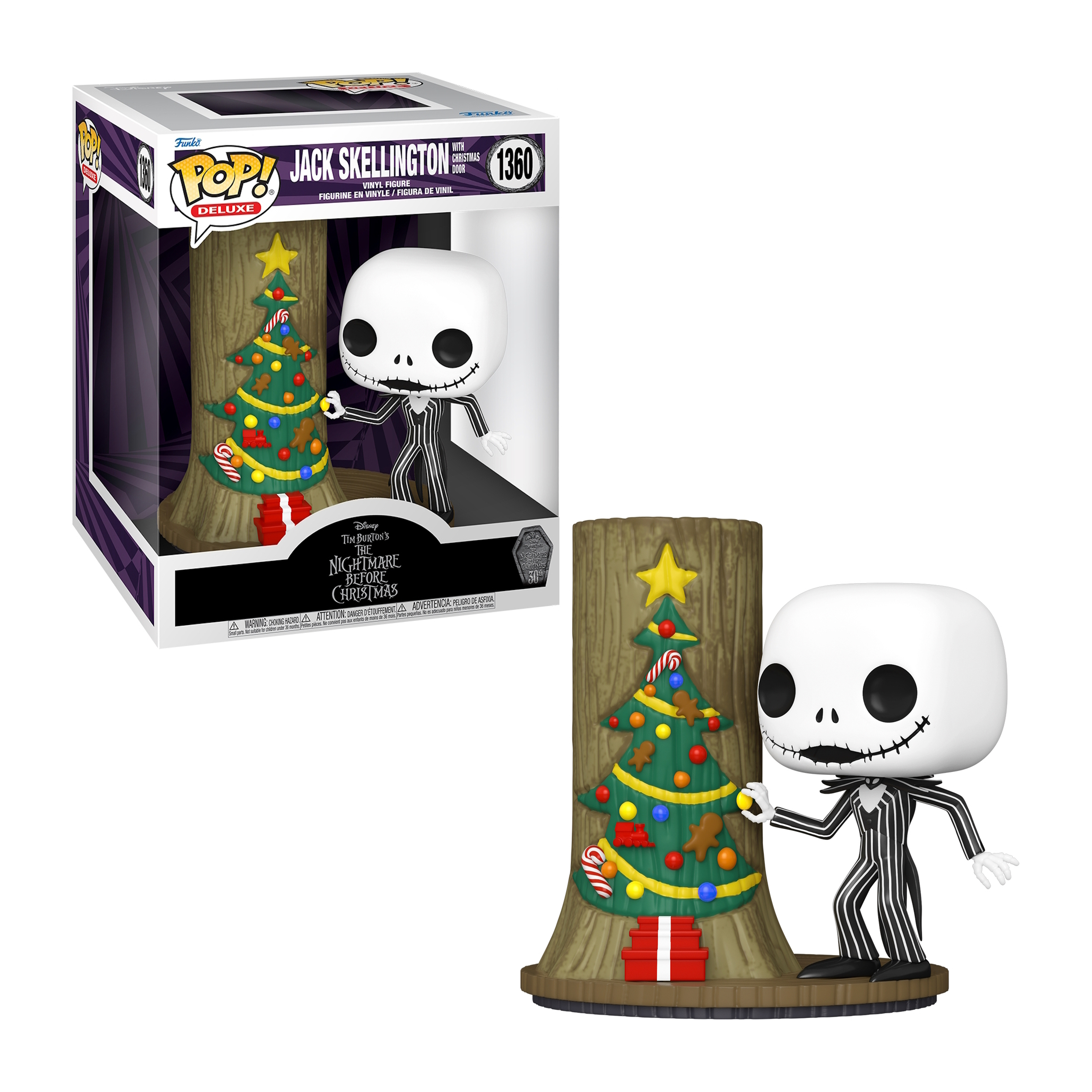 Figura de Jack Skellington con un árbol de Navidad, de The Nightmare Before Christmas.