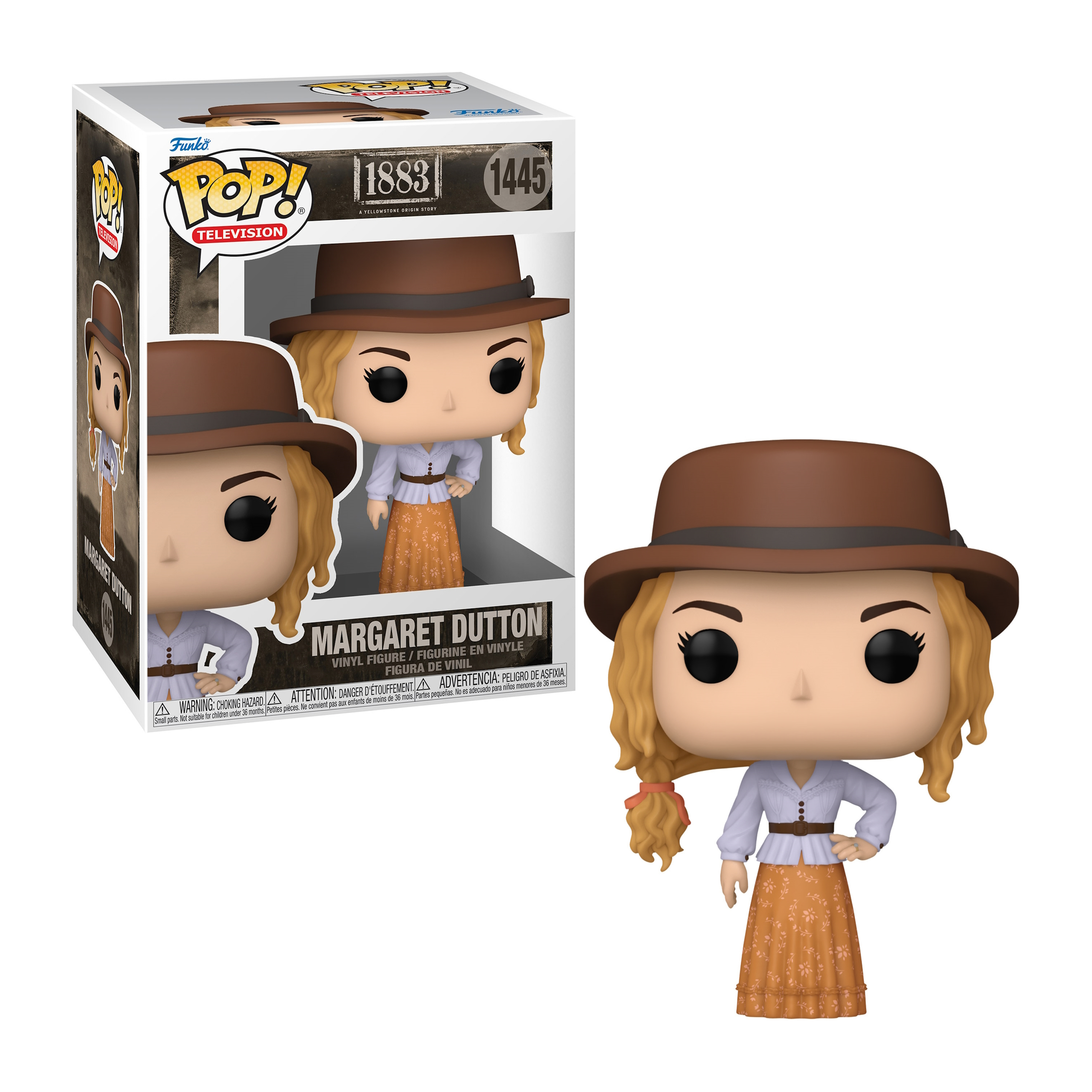 Funko Pop Vinylfigur von Margaret Dutton aus der TV-Show 1883, Hut und Kleid.