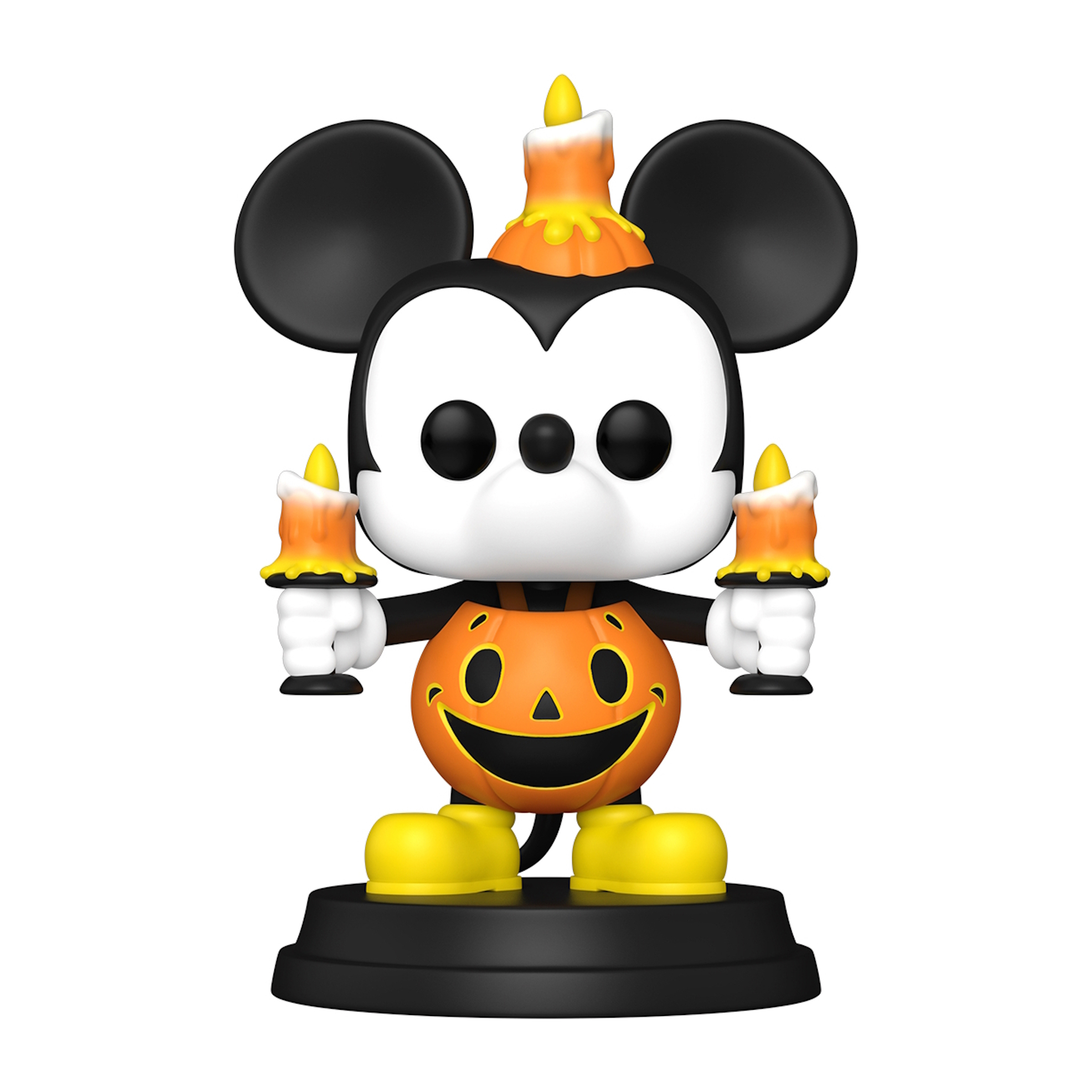 Figura Mickey Mouse Halloween Funko Pop! sosteniendo velas y con disfraz de calabaza.