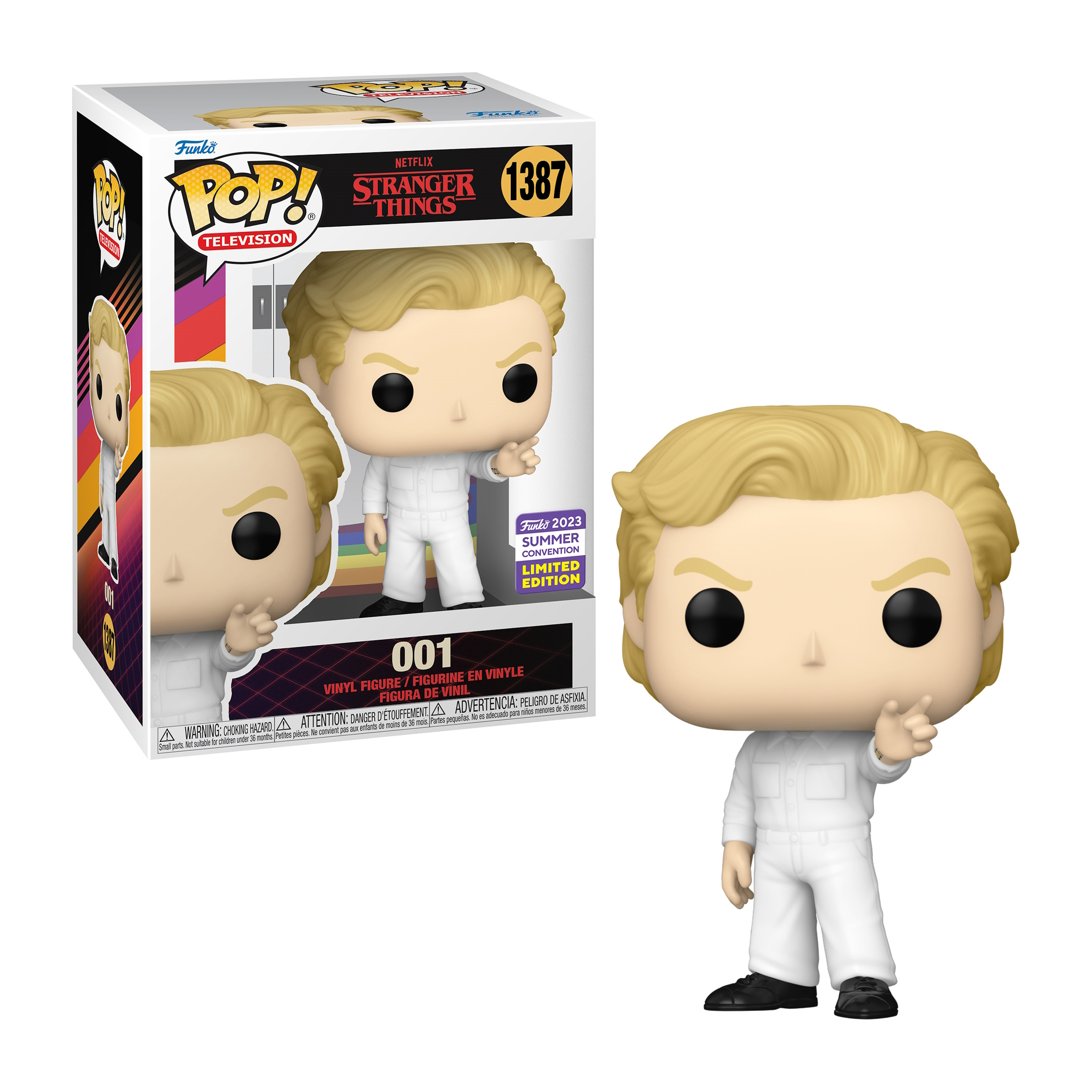 Funko Pop Figur von Stranger Things Charakter in einem weißen Overall.