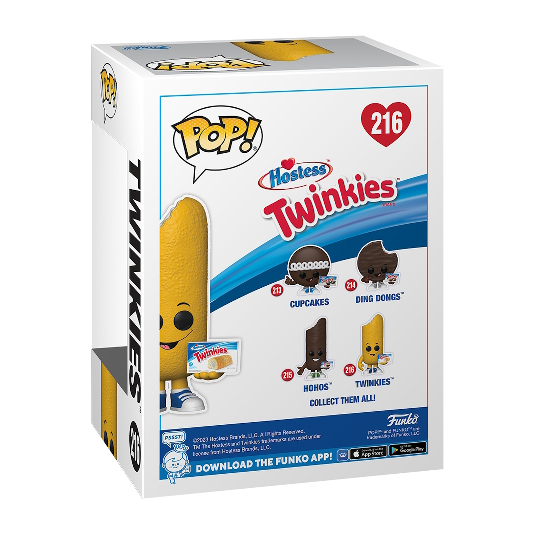 Eine weiße Schachtel der Hostess Twinkies Funko Pop-Figur mit einem Twinkie-Charakter auf der Schachtel.
